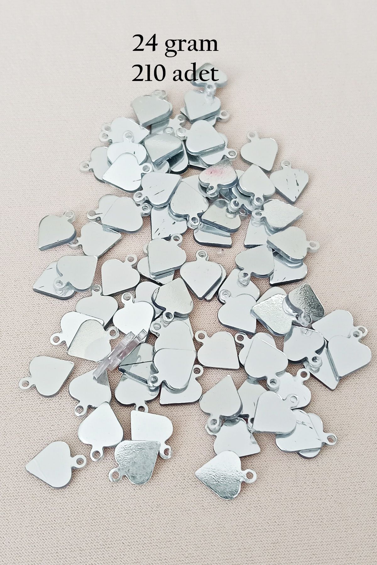 Mu Art Oya Abiye Bileklik Kolye Pleksi Metalik Plastik Pul Gümüş Renk 24 Gram 210 Adet - Bnc590