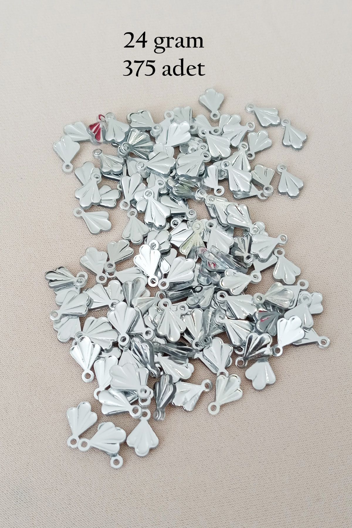 Mu Art Oya Abiye Bileklik Kolye Pleksi Metalik Plastik Pul Gümüş Renk 24 Gram 375 Adet - Bnc587