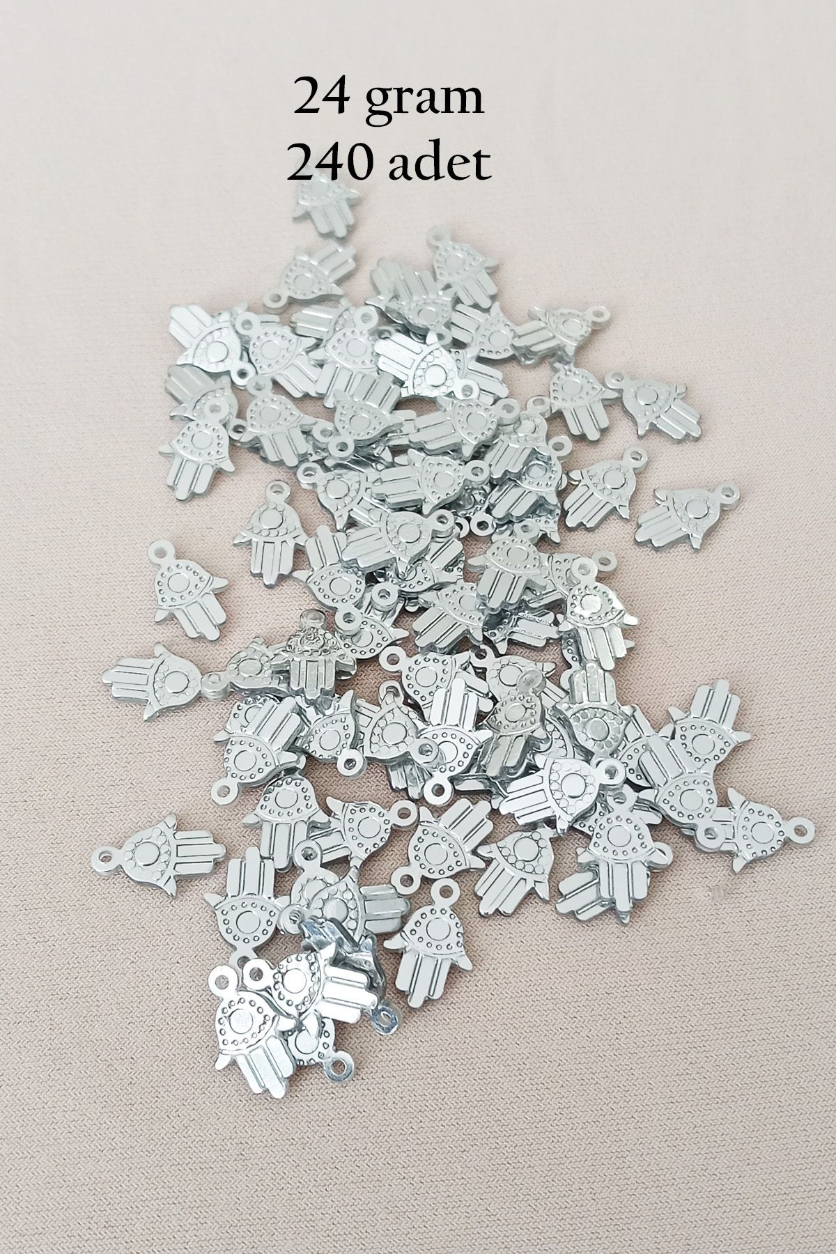Mu Art Oya Abiye Bileklik Kolye Pleksi Metalik Plastik Pul Gümüş Renk 24 Gram 240 Adet - Bnc586