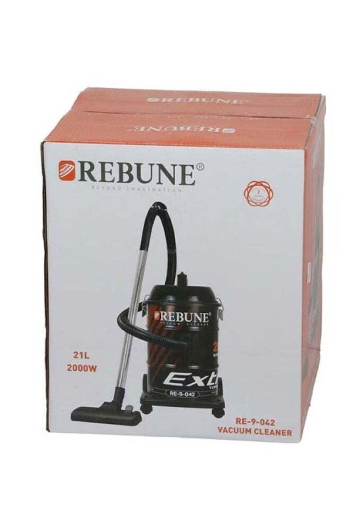 ريبون مكنسة كهربائية برميلية ، سعة 21 لترًا، 2000 وات، RE-9-042، أسود وبرتقالي