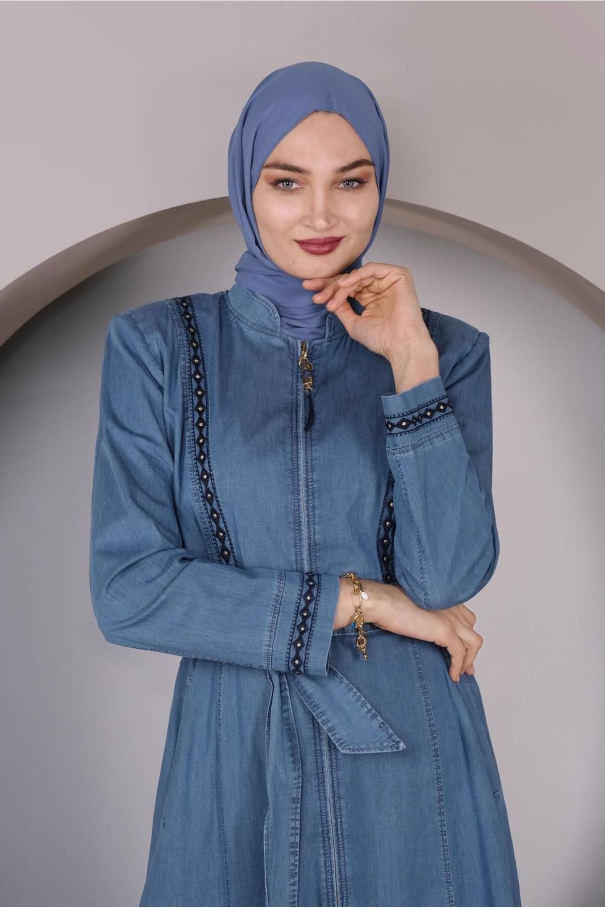 روپوش جین زیپی دار 10245 Alvina
