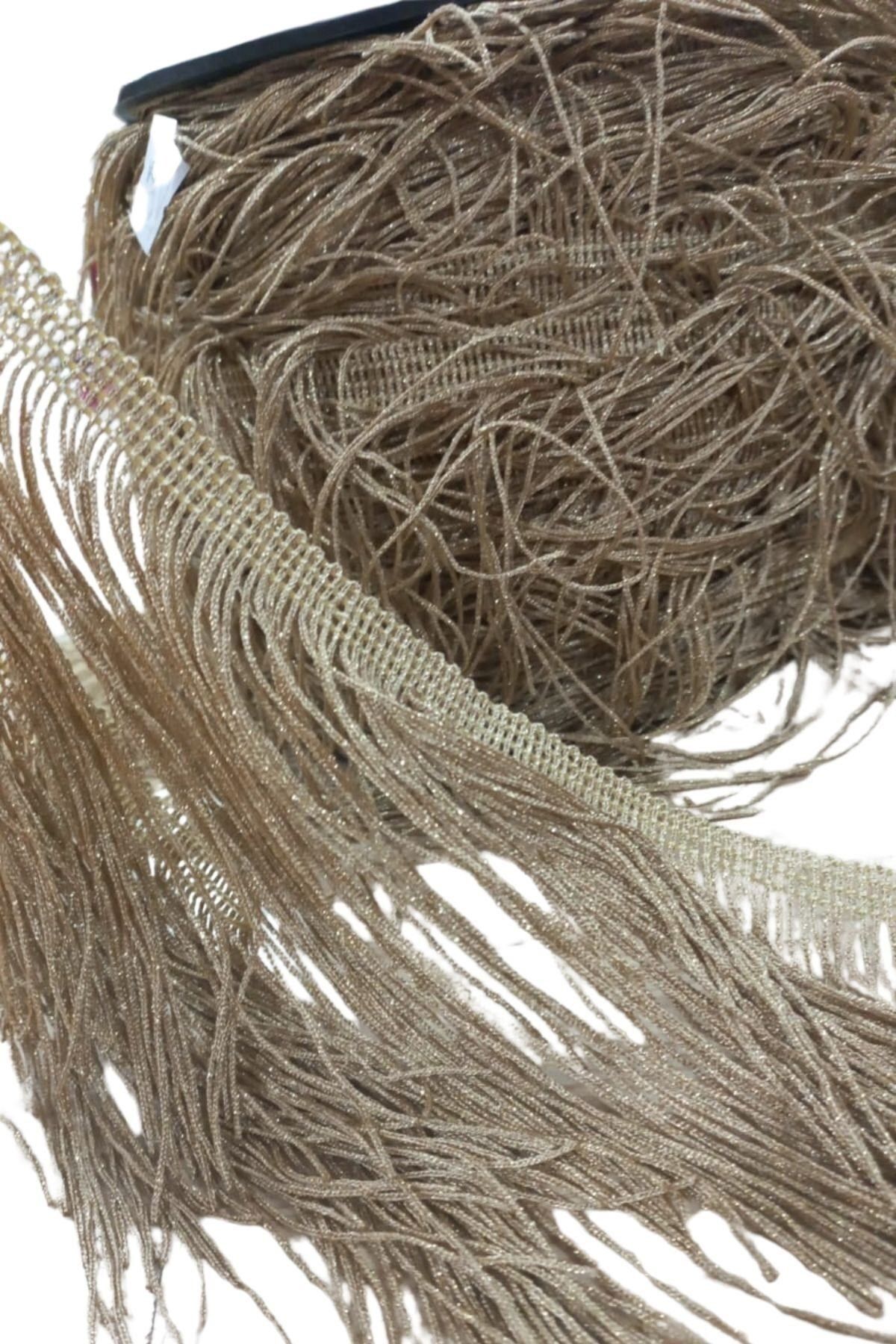 BirdoluSepet Püskül Saçak Şerit 20 cm Altın 10 Metre