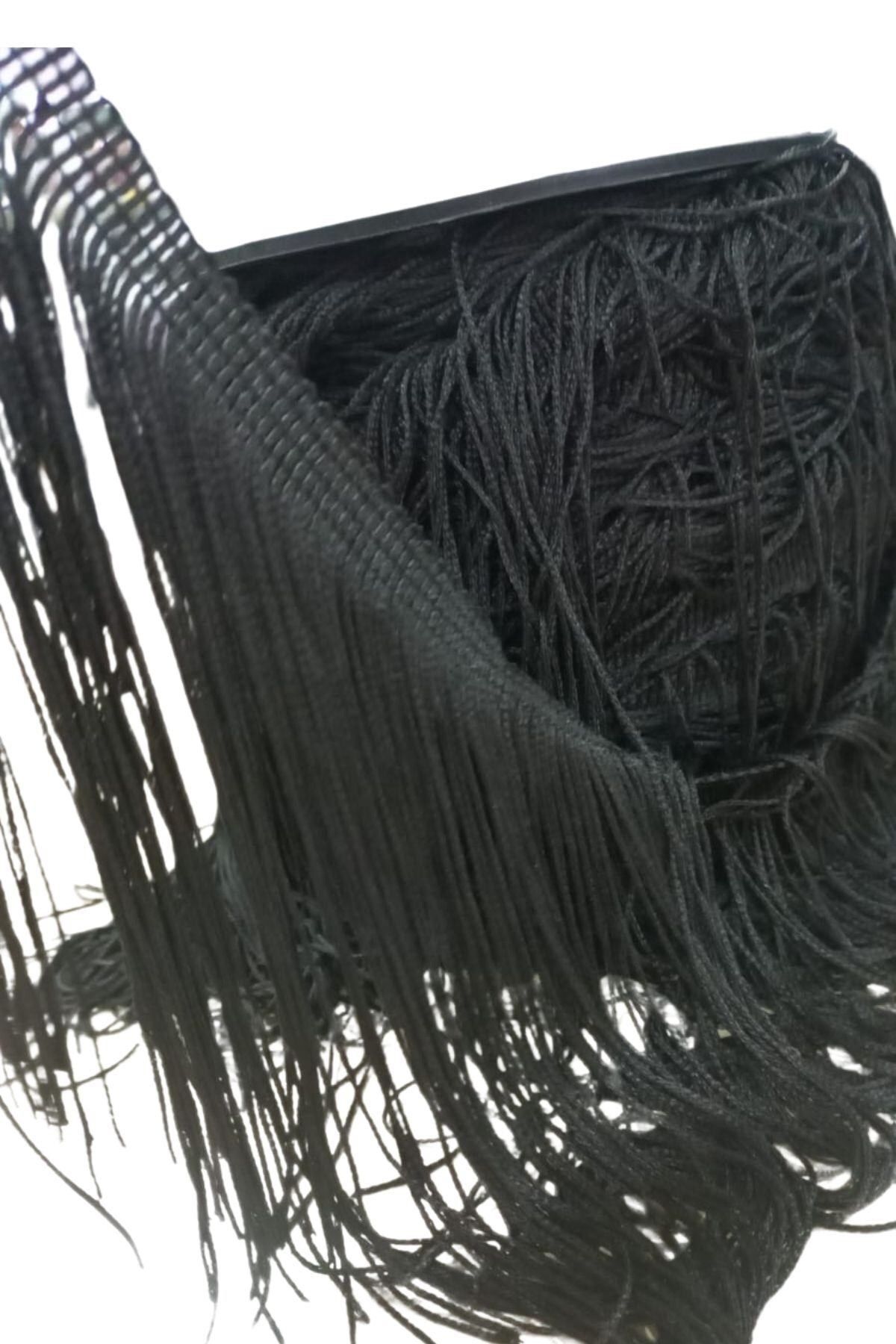 BirdoluSepet Püskül Saçak Şerit 20 cm Siyah 5 Metre