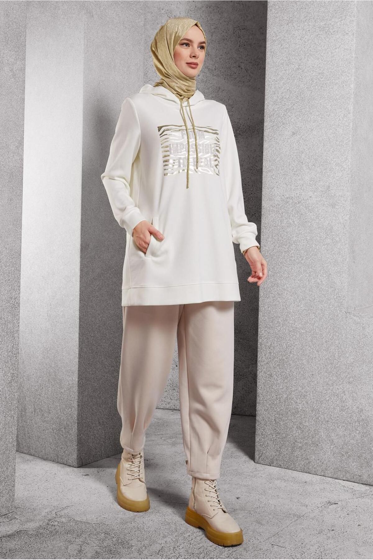 Alvina-45111 Model Printed Tunic Tracksuit 2