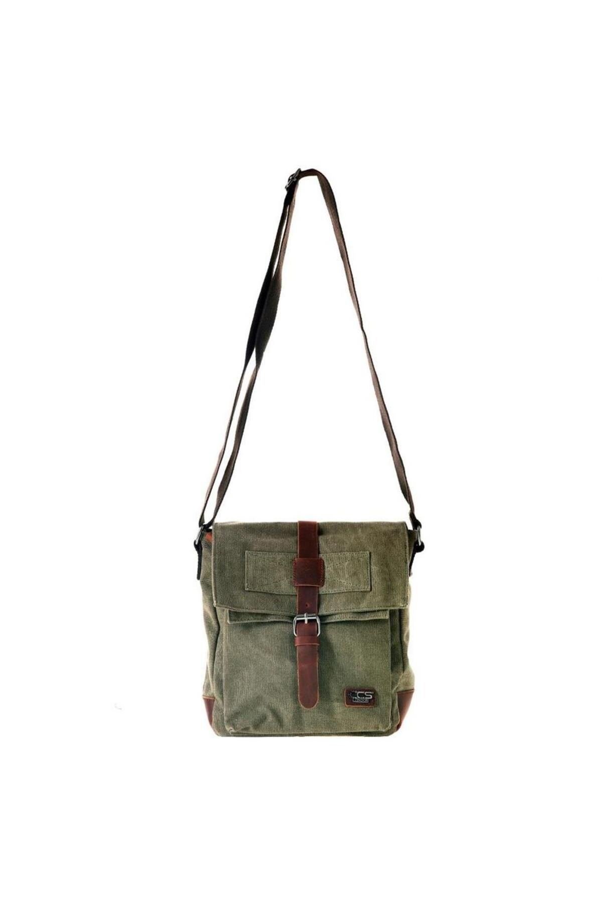 ÇÇS-Ççs 31461 Canvas Postman Shoulder Bag Green 5