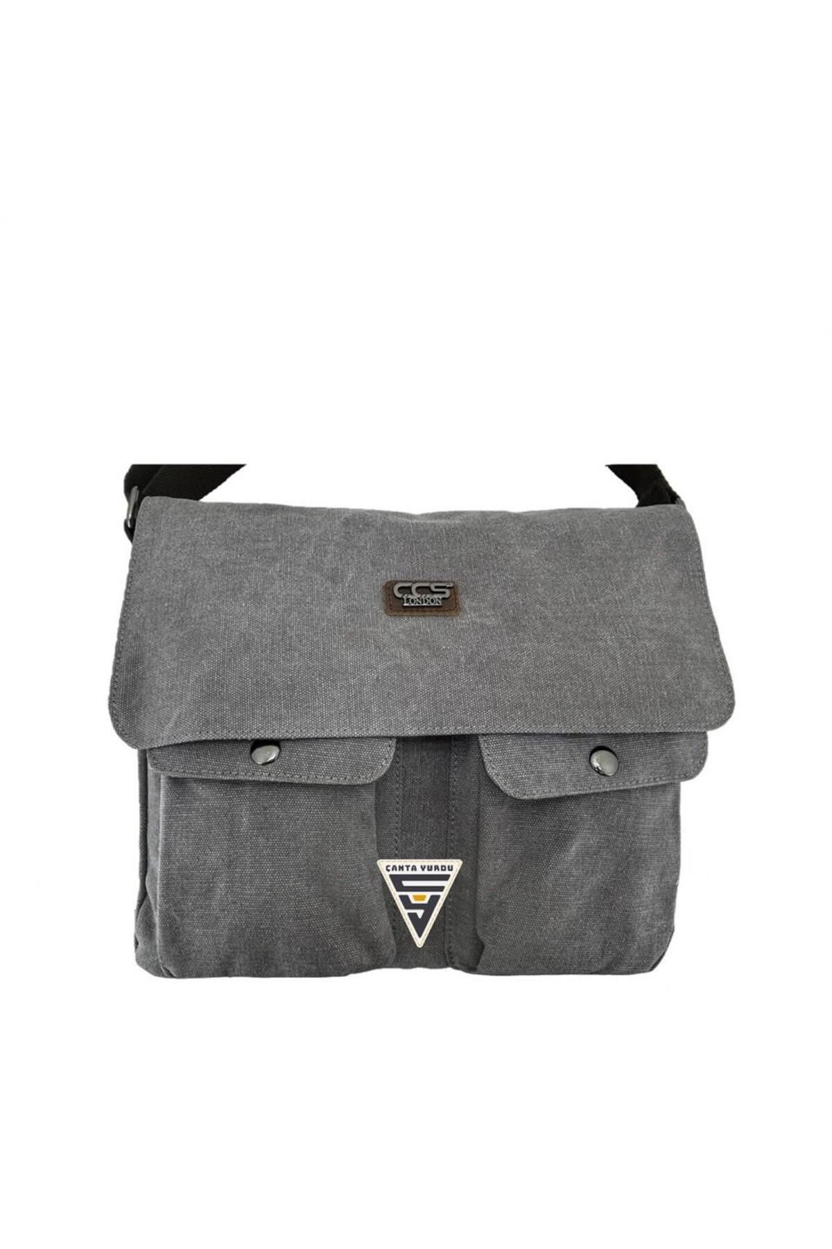 ÇÇS-Ççs London 31469 Canvas Postman Shoulder Bag Gray 1
