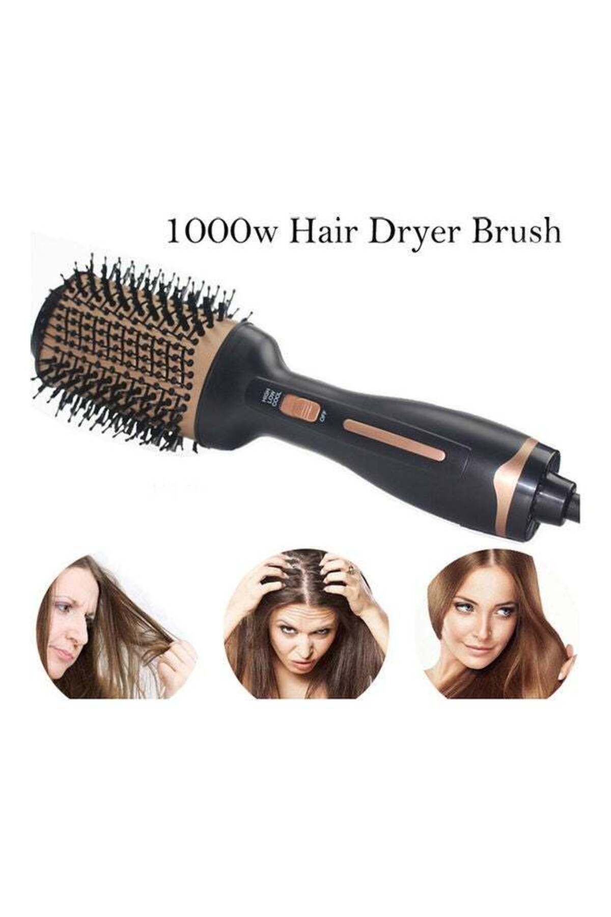 COOYA-3 in 1 Portable Hair Dryer Brush,3-speed Adjustment,1000 Watt,for One-step Hair Styling,Gold 8