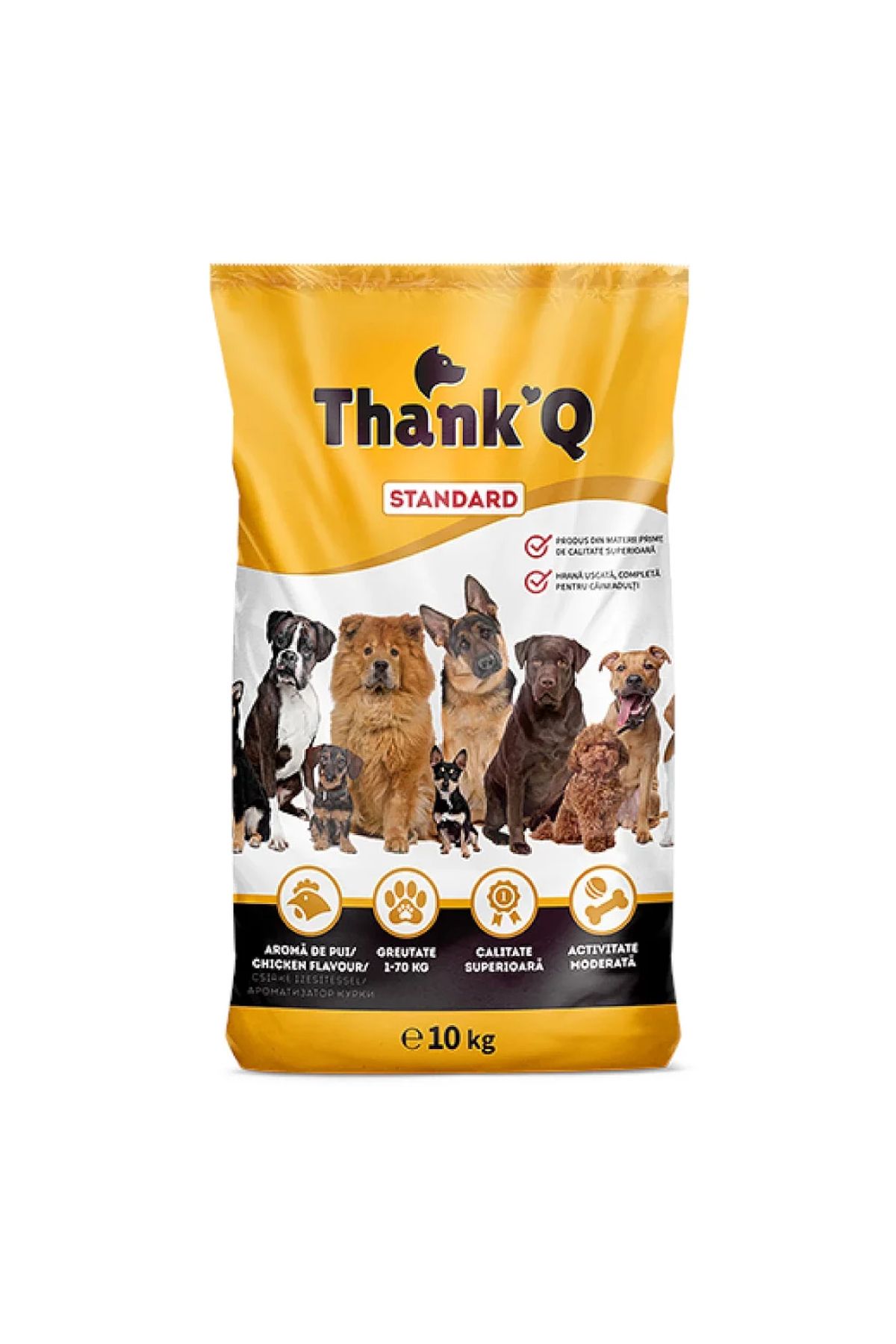 ThankQ Thank'q Standart Hrana Uscata Pentru Caini Adulti De Toate Rasele De Pui, 10 Kg - One Size