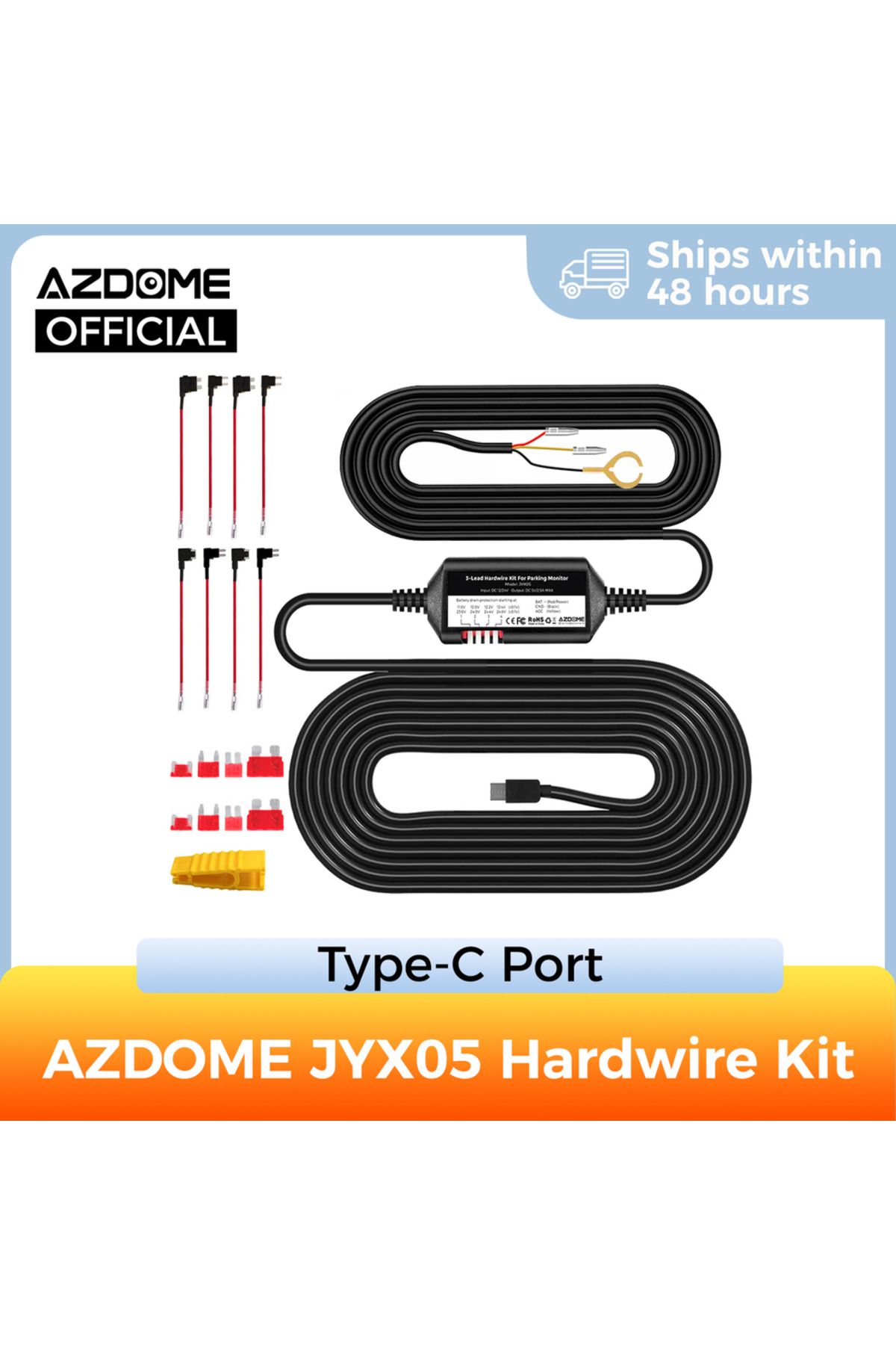 Choice-Azdome Jyx05 Car Dvr Record Hardwire Kit With Type-c Port For M660/m550 Max/m300s/pg17 Low Vol Pr... 1