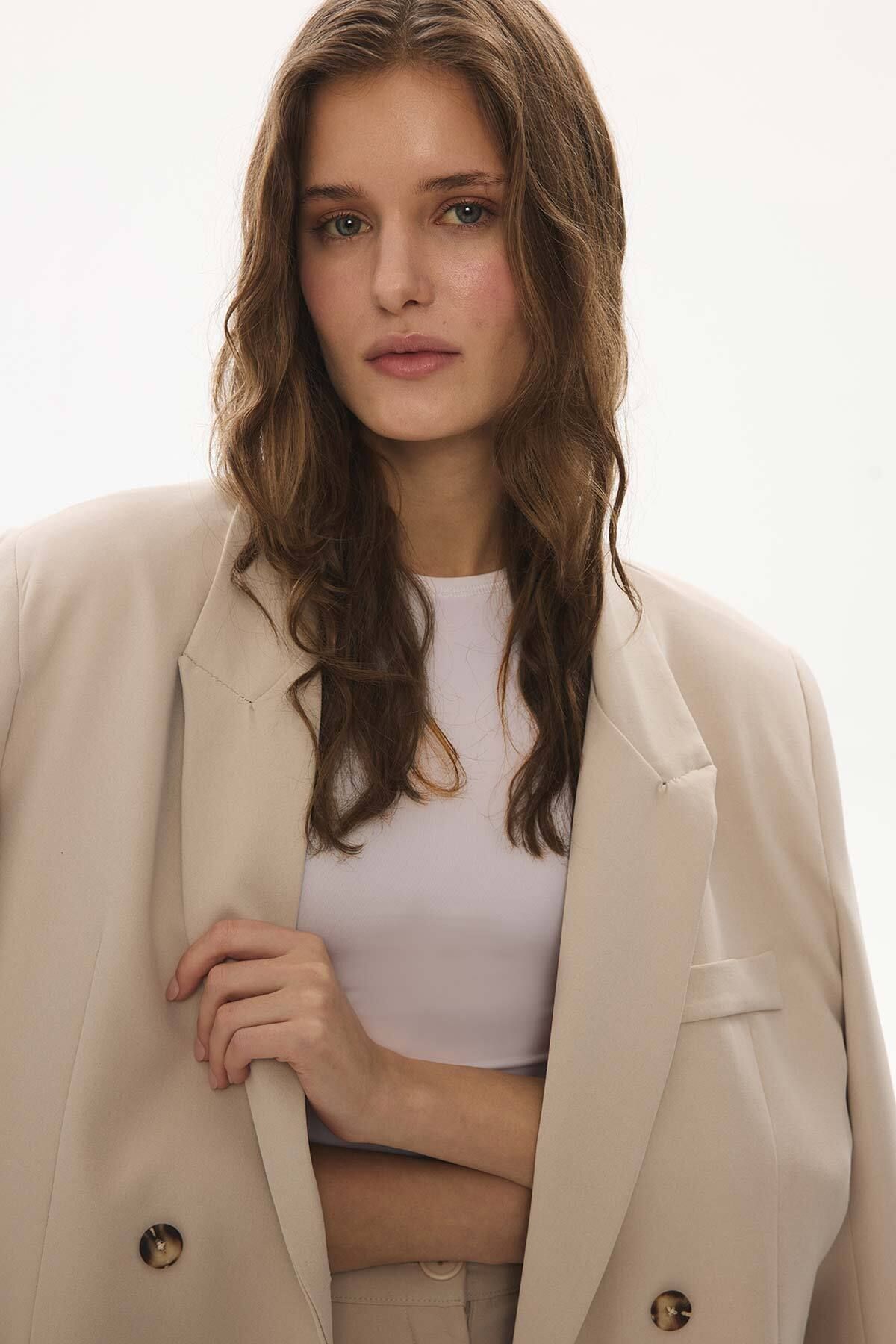 Hooopstore-Jachetă Blazer din piatră texturată 7