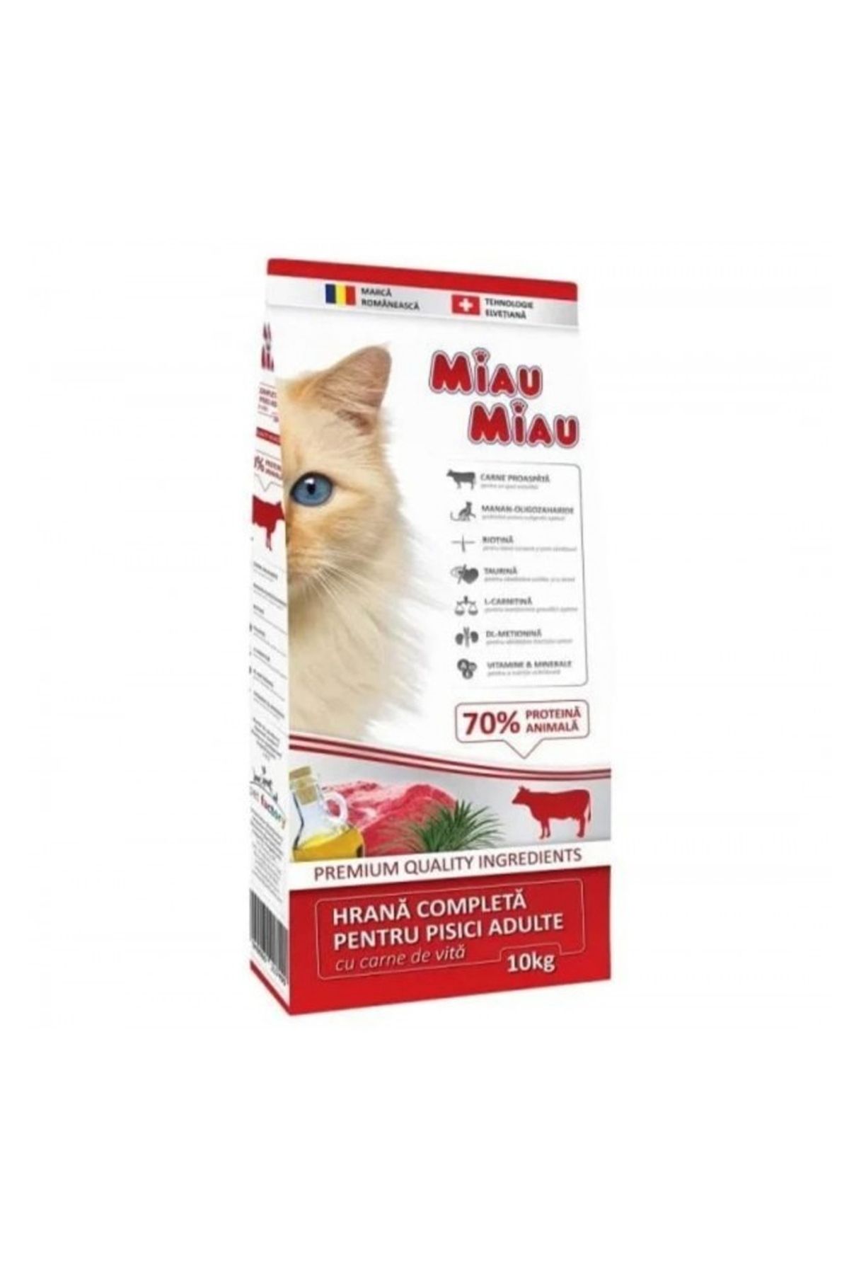 MIAU MIAU Hrana Uscata Pentru Pisici Carne De Vita, 10 Kg - One Size