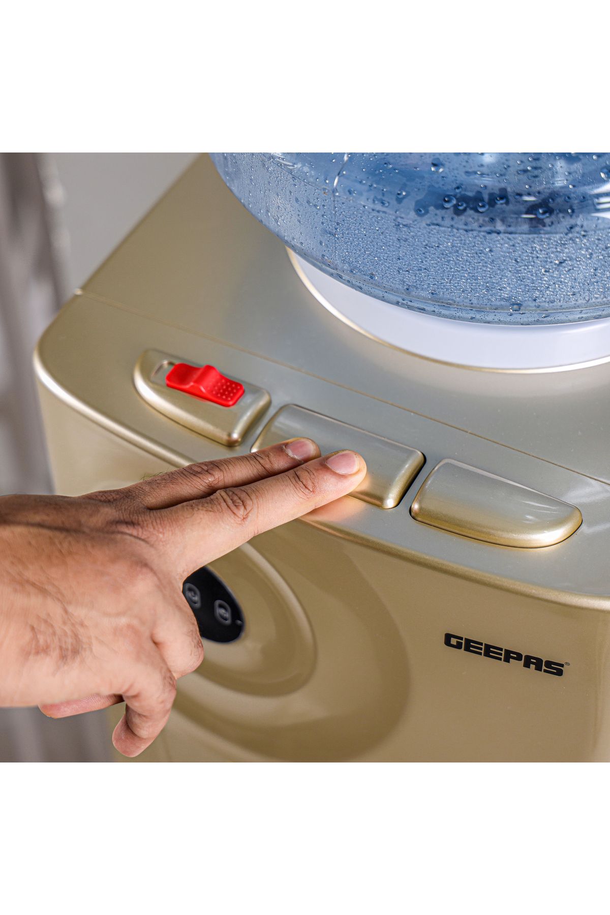 Geepas-Water Dispenser with Cabinet- GWD17028/ Normal, Hot and Cold Function, and 3 Taps 4