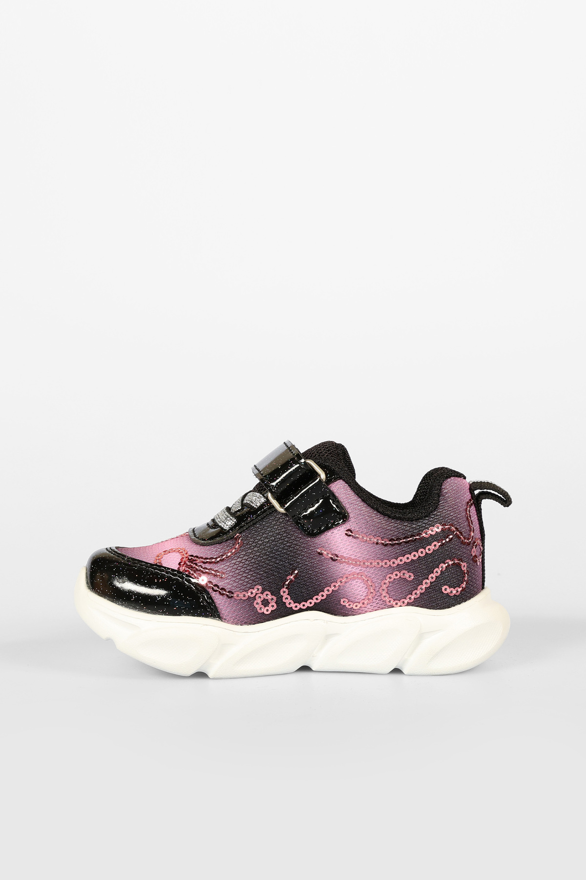 Vicco-Lemna Lighted Girls Preschool Black Sports Shoes 3
