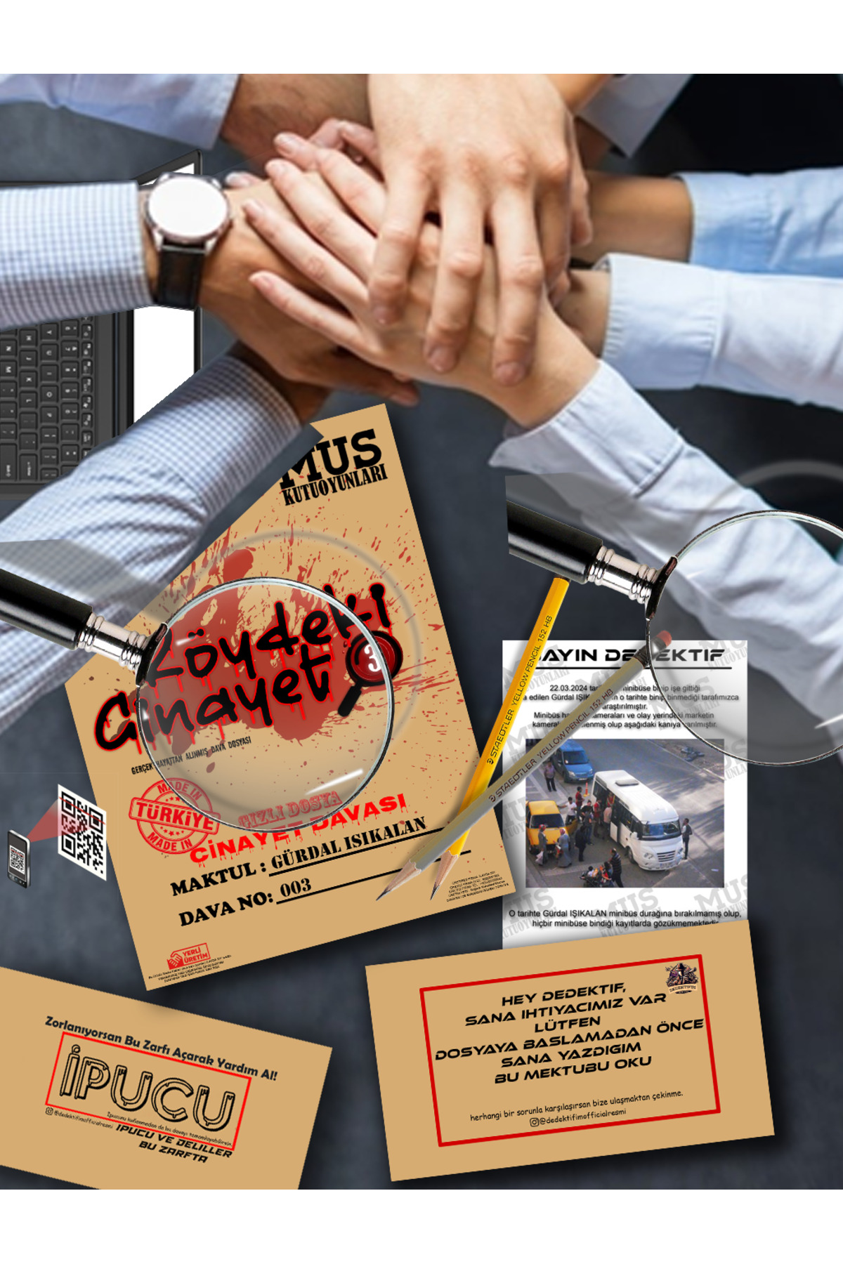 MUS Kutu Oyunları Köydeki Cinayet Gerçek Bir Savcılık Dosyası Dedektif Katil Kim Suçlu Bulma Dava Kutu Oyunu fotoğrafı 5 (önizleme)