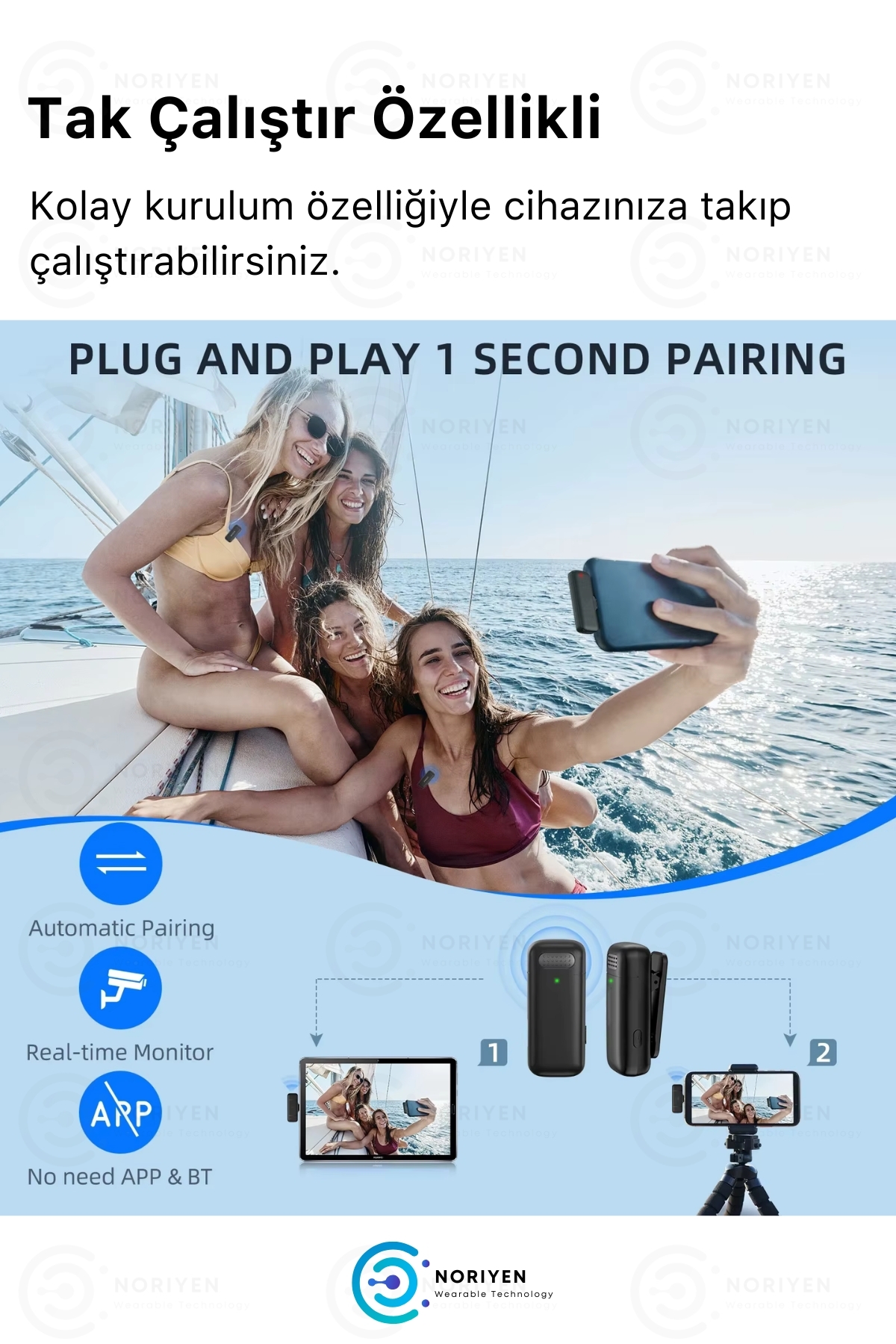 Şarj Kutulu Pro Model iPhone İçin Kablosuz Yaka Mikrofonu Influencer Youtuber Tiktok Mini Mikrofon