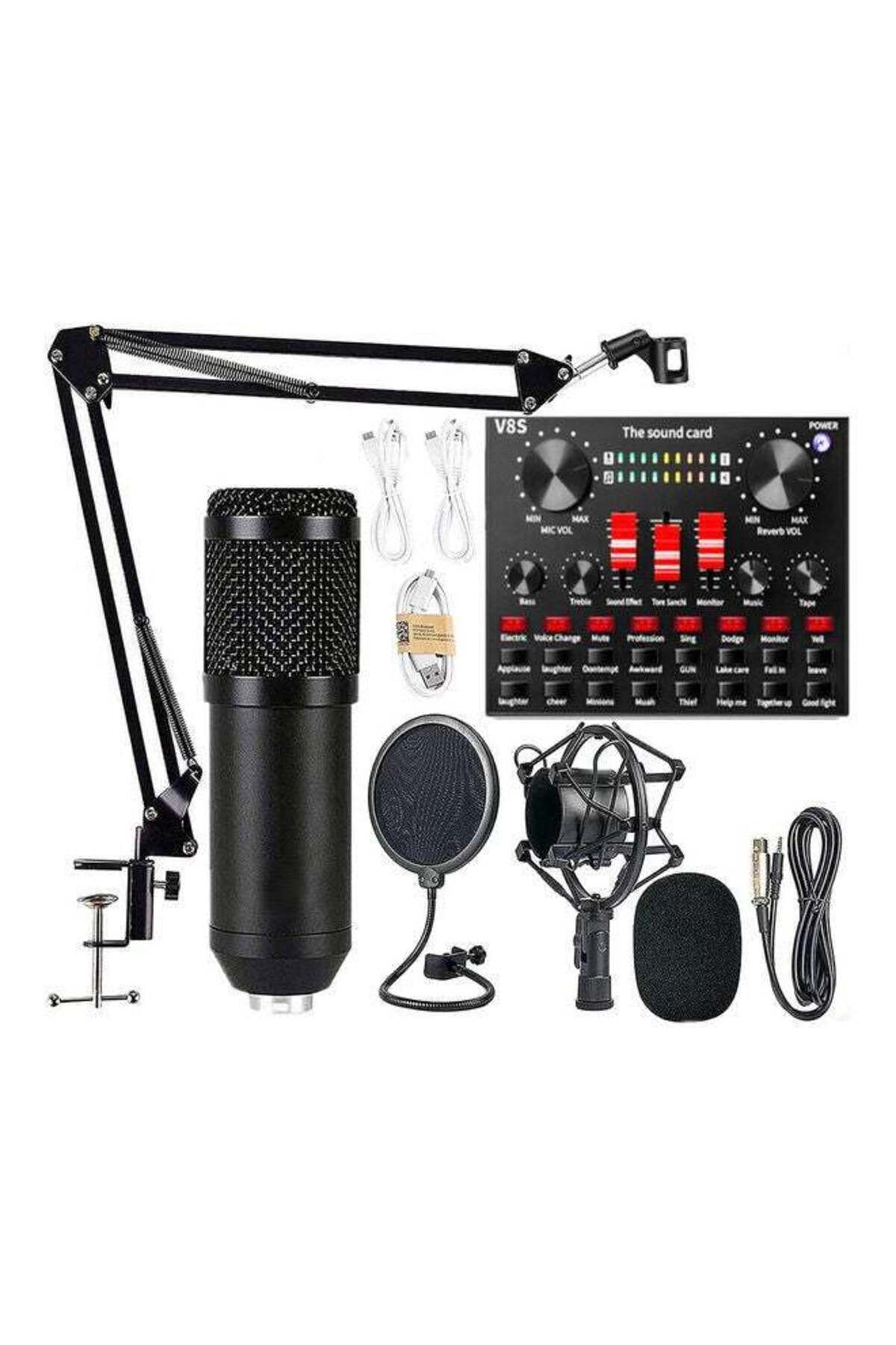 COOYA-Studio Recording, Broadcasting Microphone Set Black, Podcast Equipment Set 1