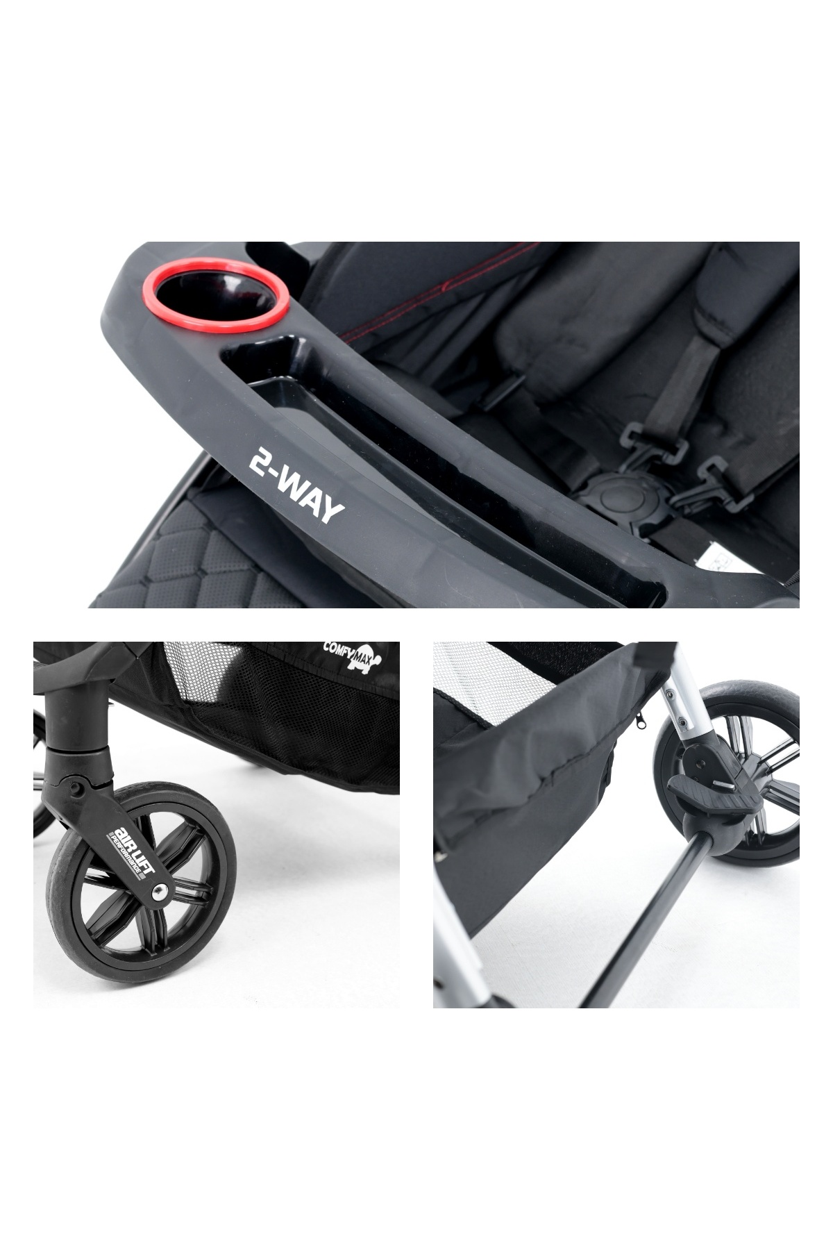 Comfymax 2-Way Çift Yönlü Bebek Arabası – Strom Grey fotoğrafı 7 (önizleme)