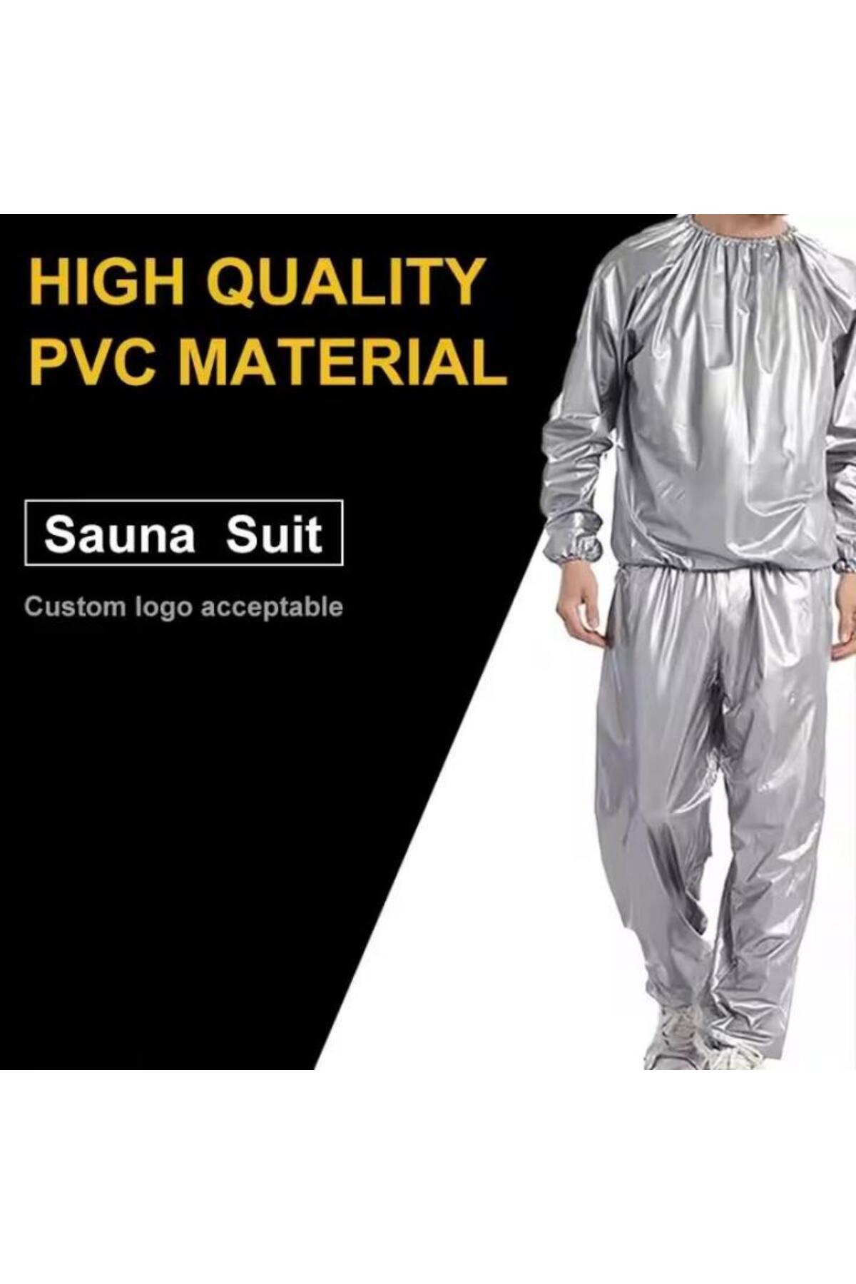 بدلة ساونا - بدلة عرق XXXL بدلة لياقة بدنية مصنوعة من مادة PVC بسمك 0.1 مم بدلة عرق رياضية لحرق الدهون