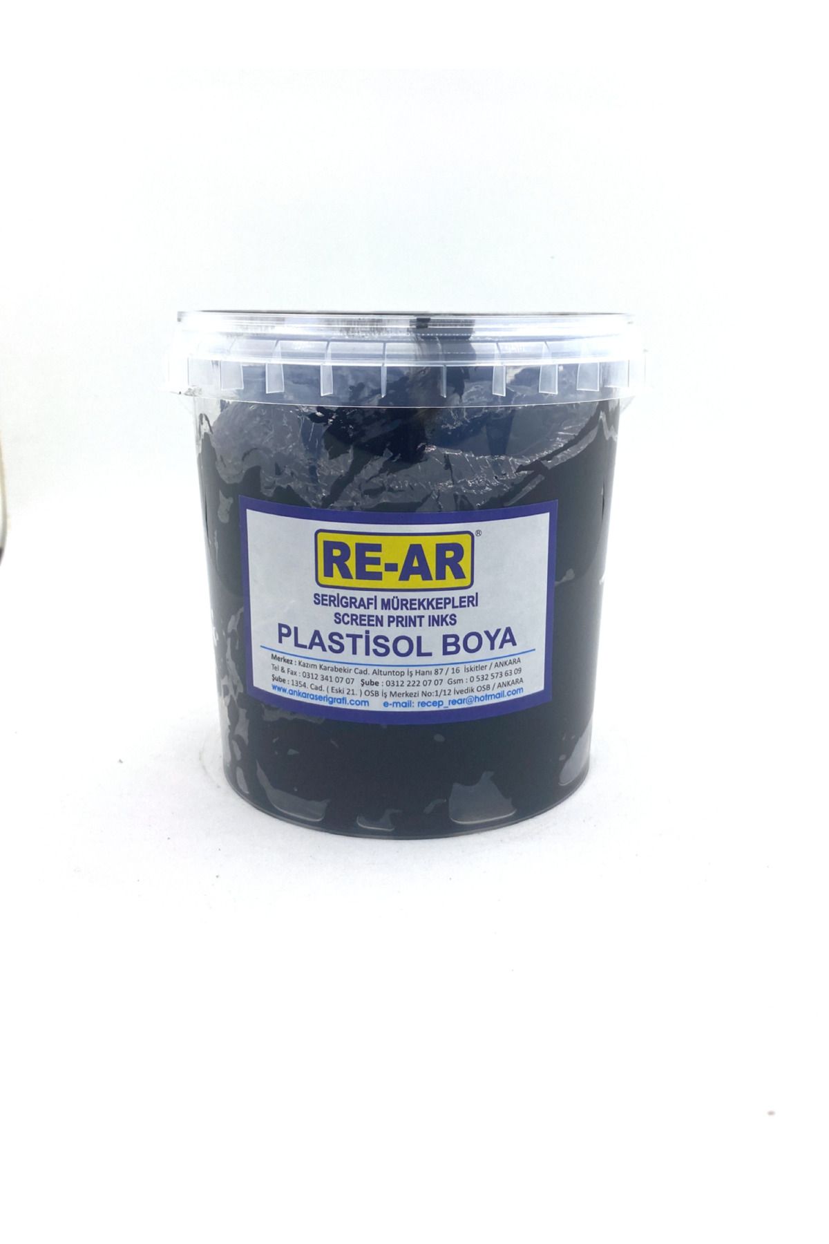 RE-AR Plastisol Siyah Serigrafi Tekstil Baskı Boyası 1 Kg