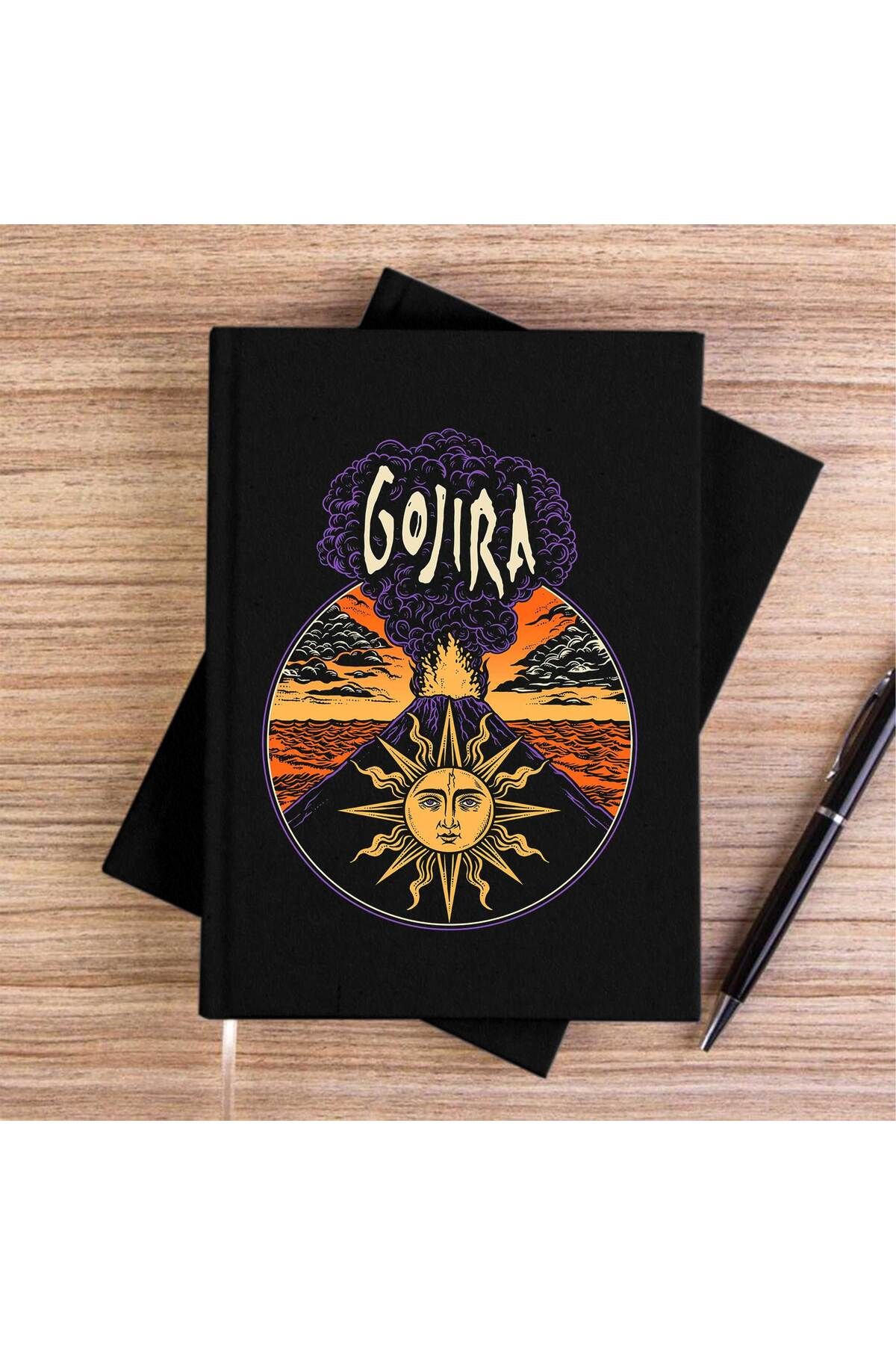 Z zepplin-دفتر قماش أسود بتصميم Gojira 1