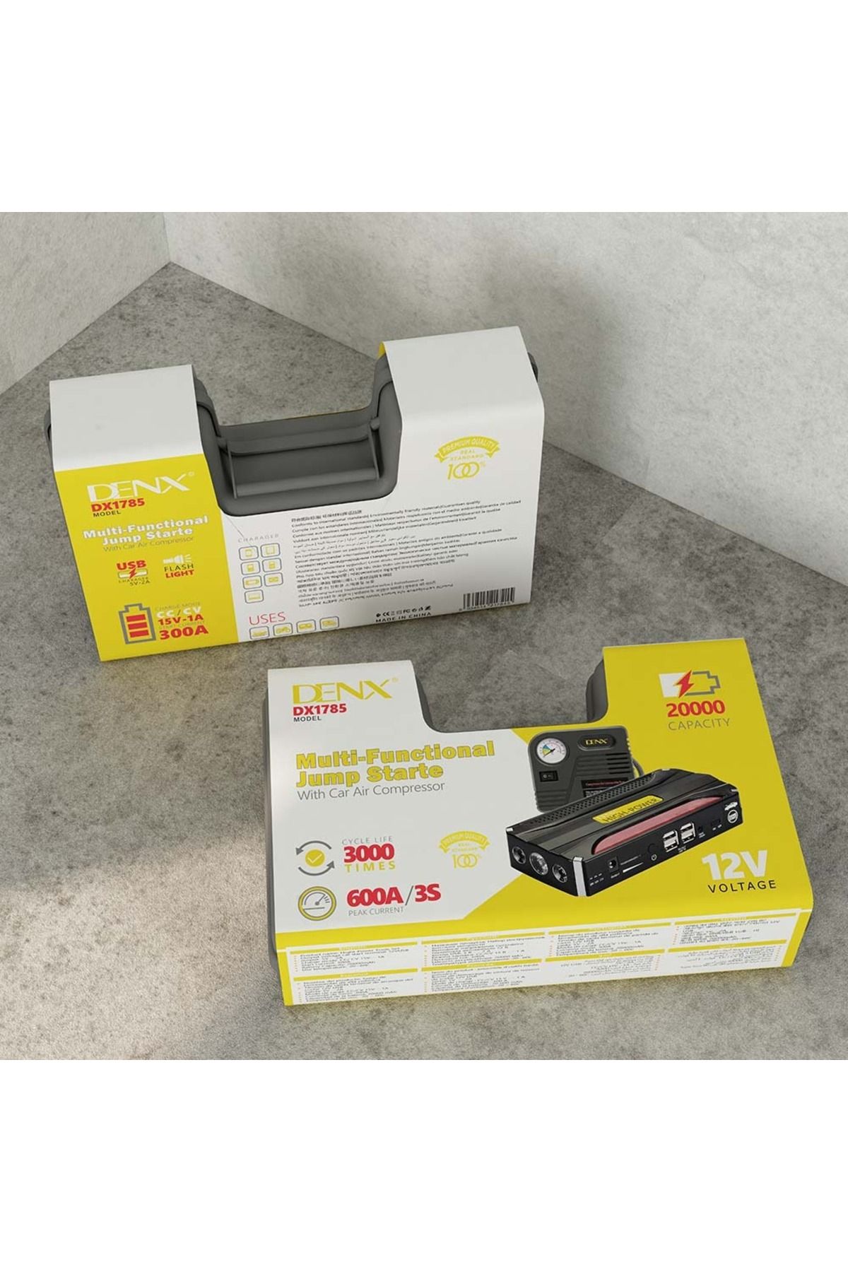 Denx-DX1785 portable battery with car subscription for the car with a power of 20000 mAh + multi-use 4