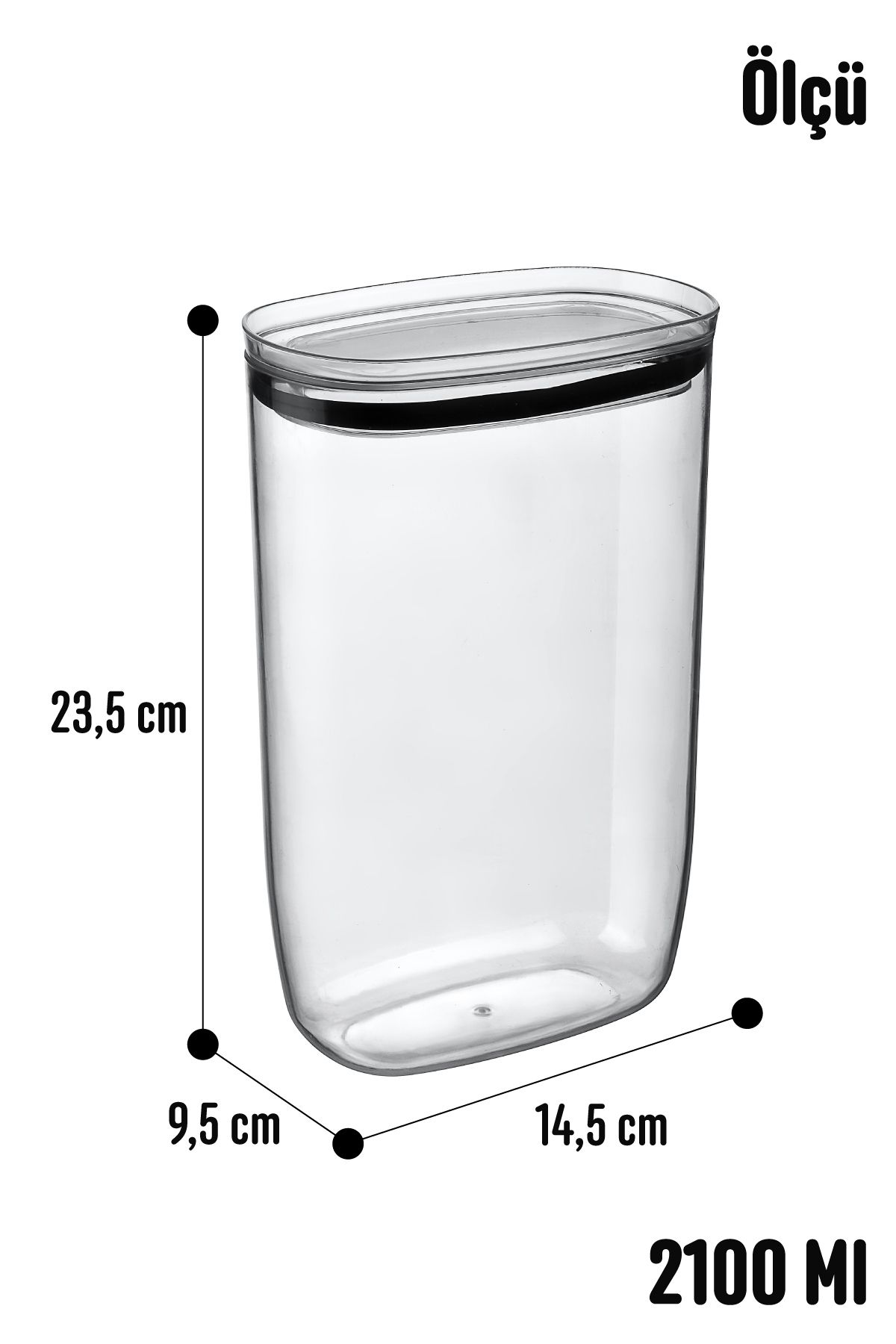 İronika-2100 ml Jumbo Size - Crystal Food Storage Set with Real Vacuum Silicone Lid 5