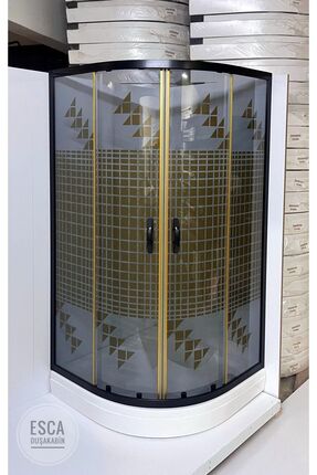 Esca 90x90 Oval FÜME CAM Duşakabin -Yerli üretim -Akrilik Tekneli Duşakabin -...