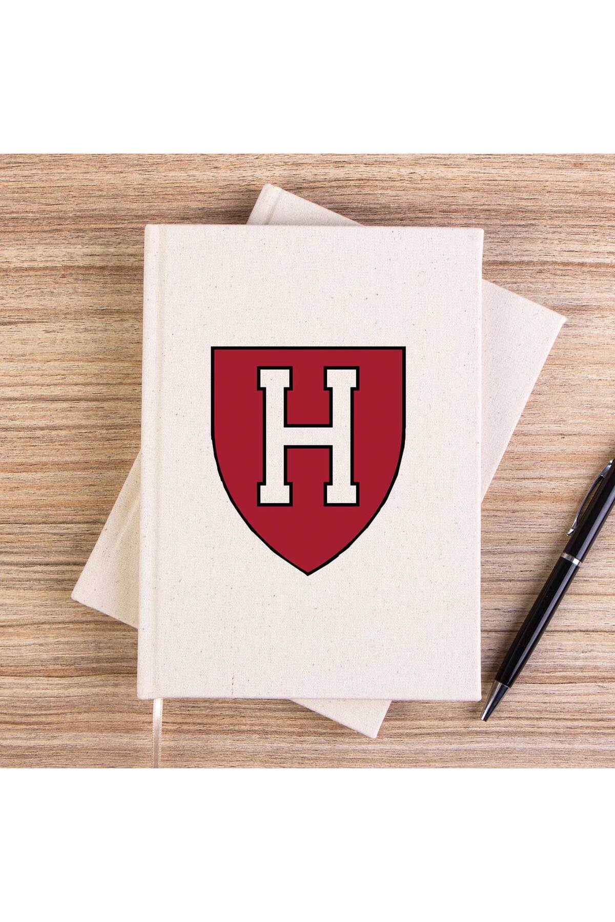 Z zepplin-Harvard University Red Logo Black Canvas Notebook 1