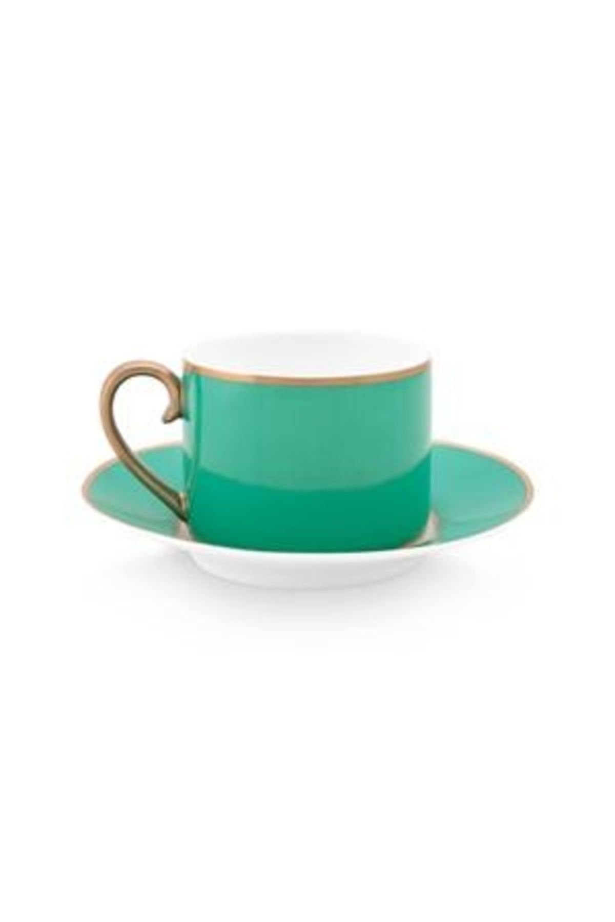 Pip Studio-Espresso cup with saucer, Pip Studio, 220 ml, Pip Chique collection, Gold-Green 1