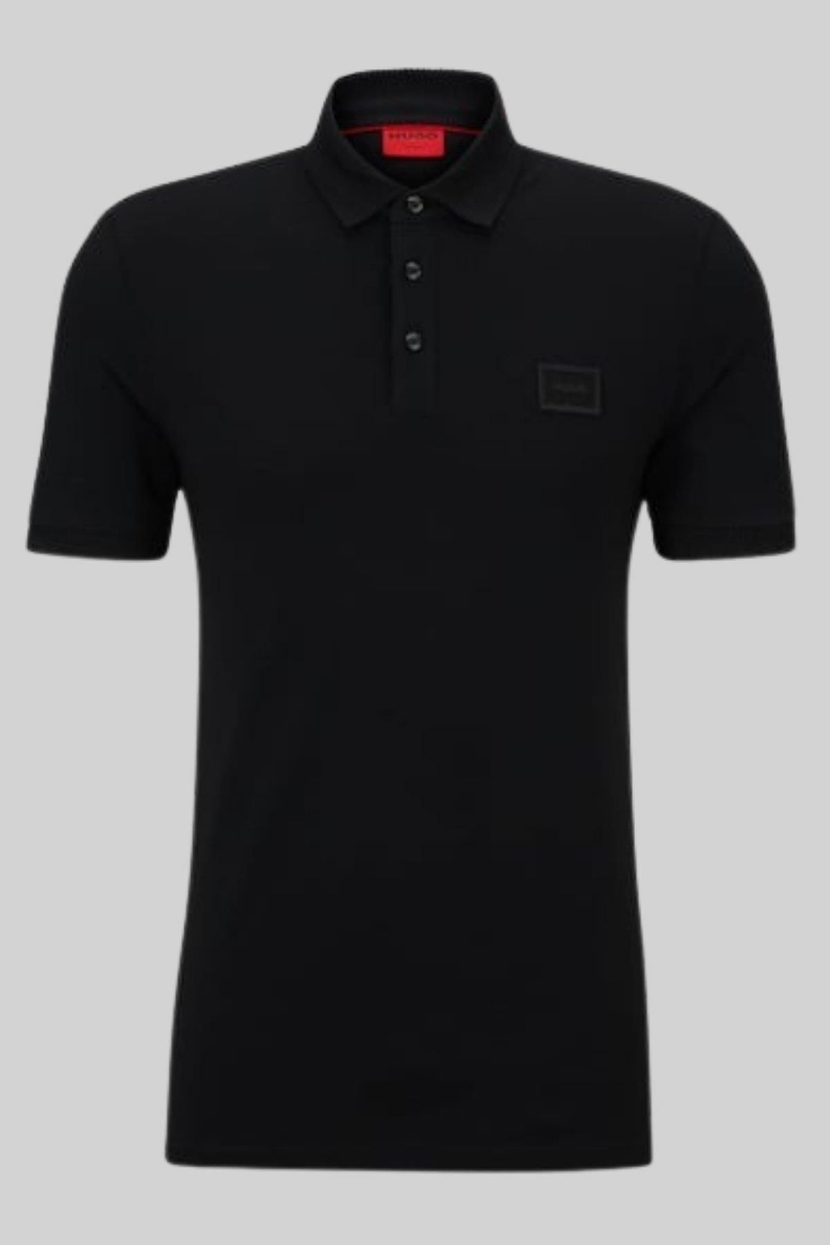 تی شرت یقه پولو مردانه باریک سیاه و سفید Hugo Boss