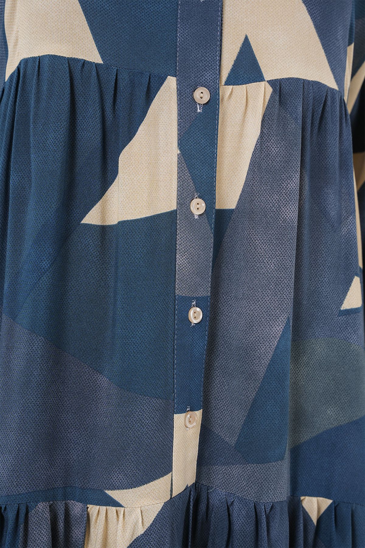 Bigdart-2423 Authentic Patterned Hijab Dress - K. Indigo 4