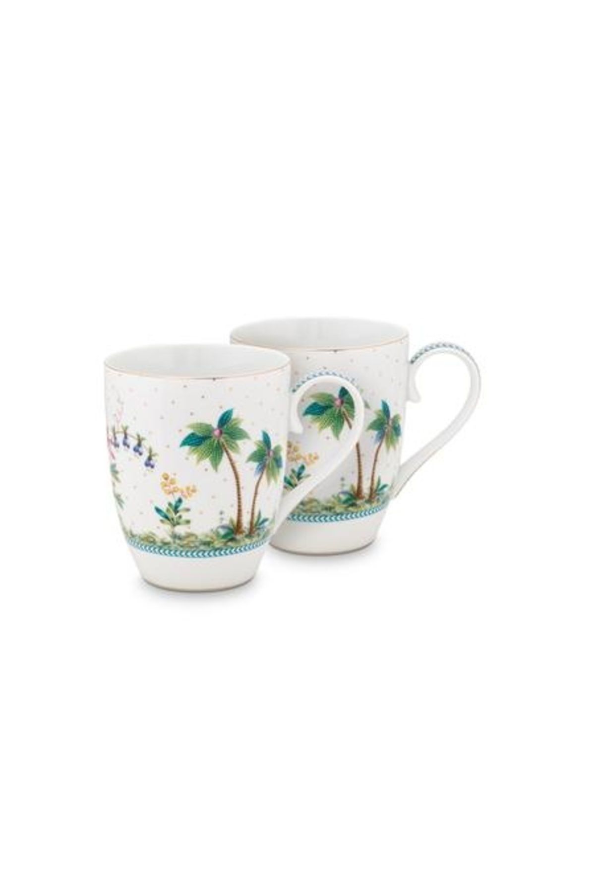 Pip Studio Set 2 Cani Din Porțelan, Pip Studio, 350ml, Colecția Jolie White - One Size