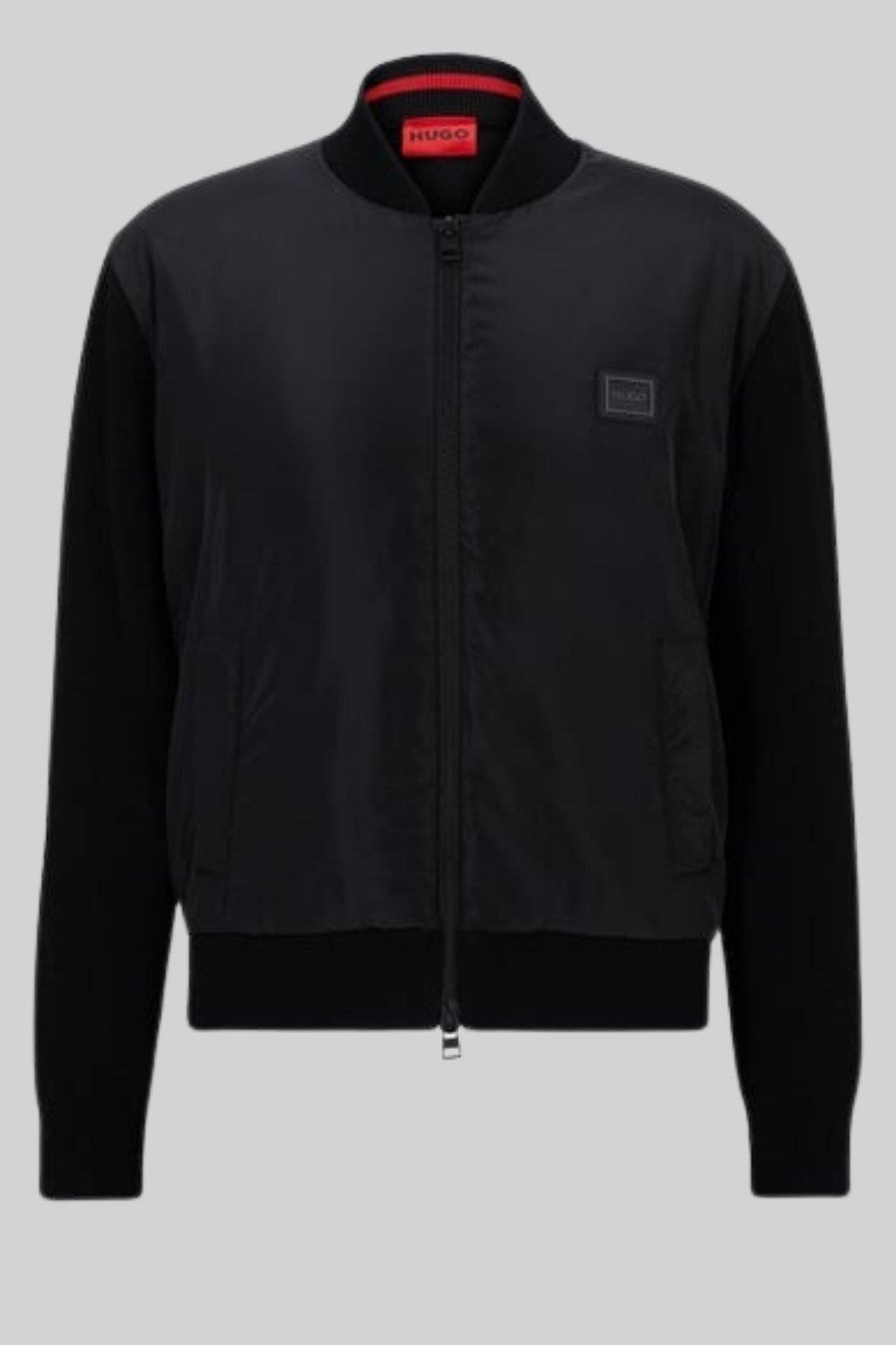 کت مردانه ژاکت بمب افکن کالج آرام و سیاه Hugo Boss