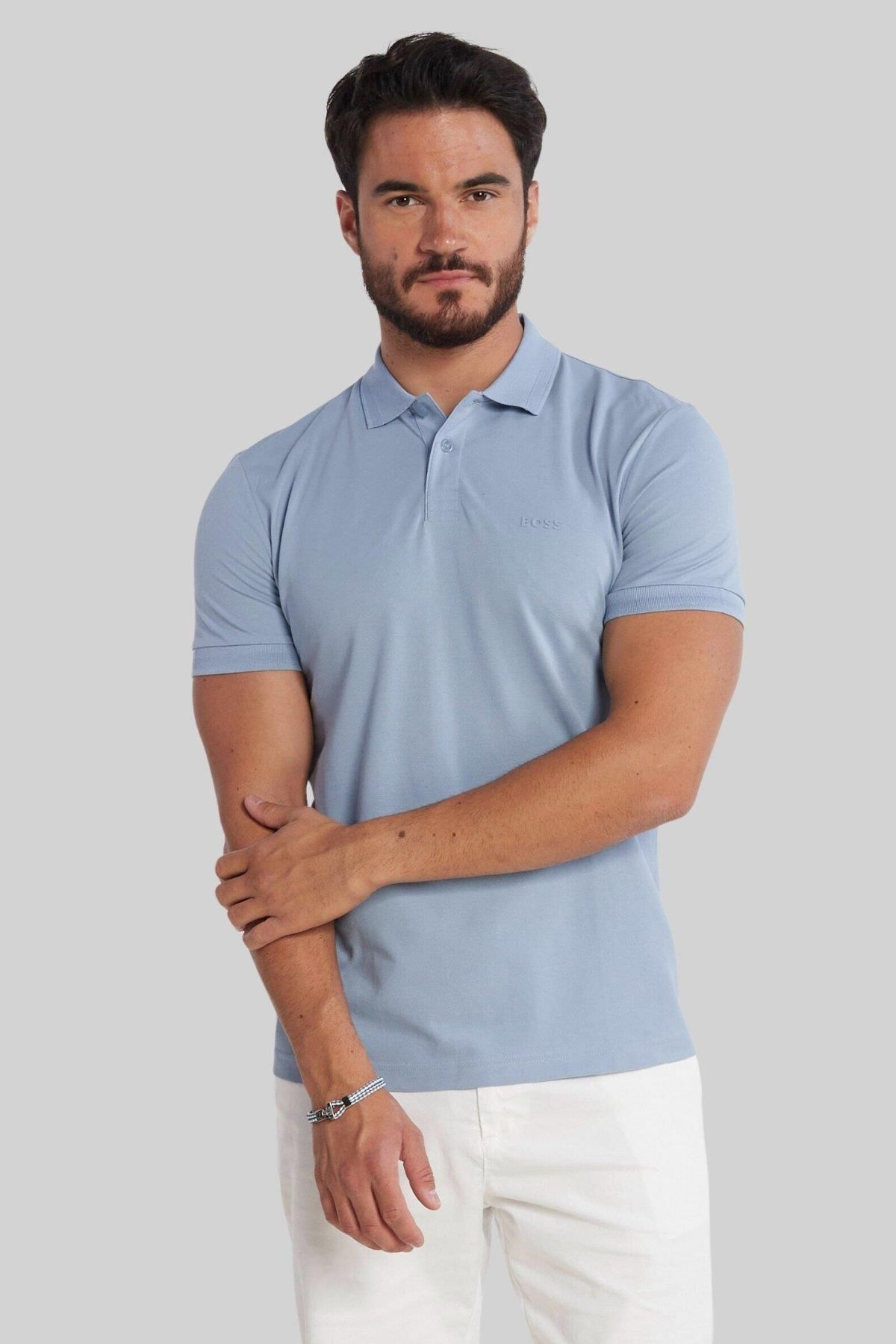 تی شرت یقه پولو مردانه SLIM FIT POLO BLUE Hugo Boss