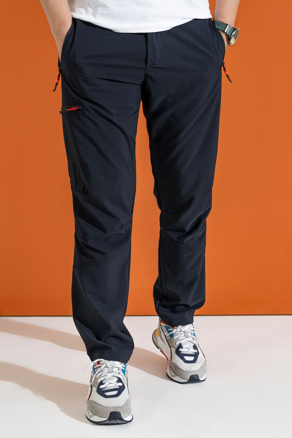 Lacivert Erkek Yazlık Outdoor Pantolon Nefes Alan Likralı Kumaş