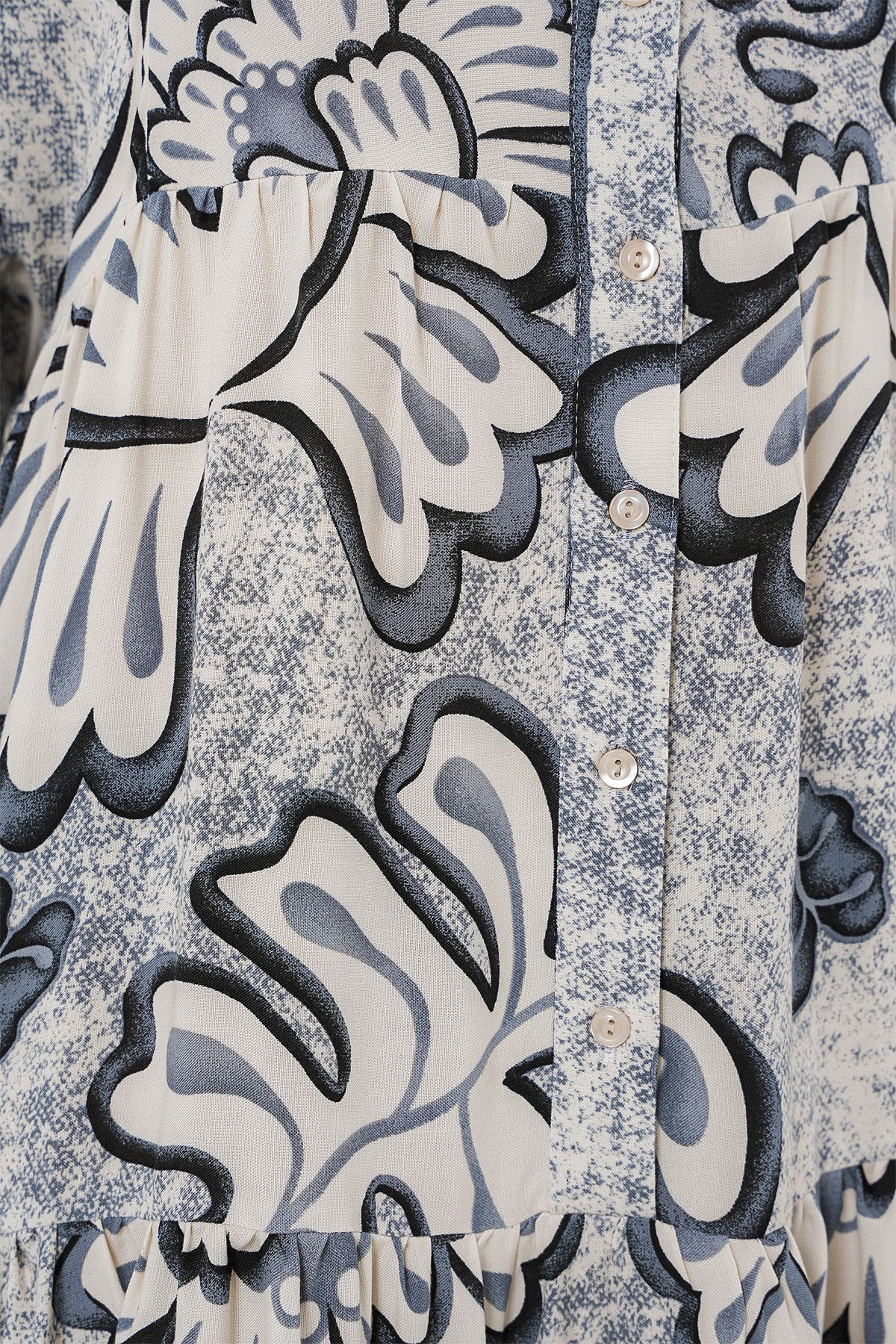 Bigdart-2423 Authentic Patterned Hijab Dress - K. Anthracite 4