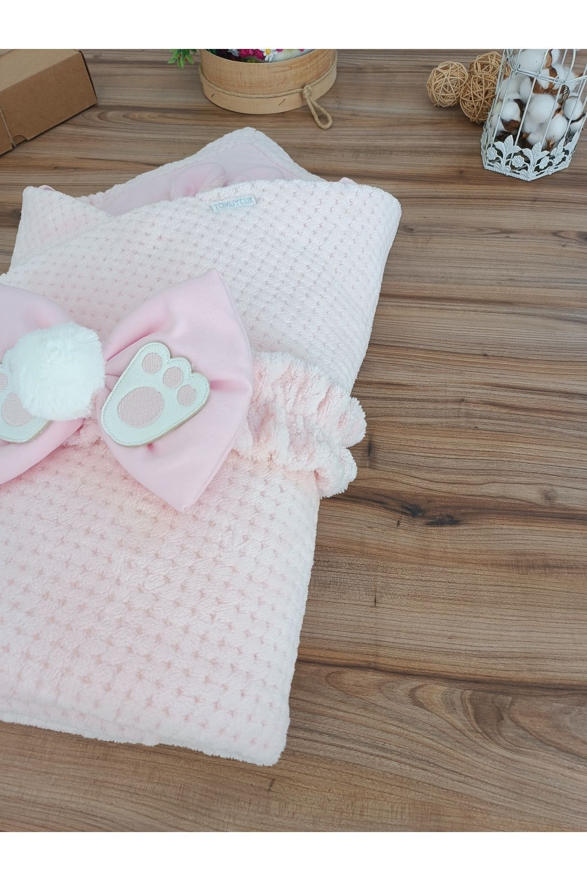 Tomuycuk Kız Erkek Bebek Battaniyesi Kışlık %100 Pamuklu Dış Kundak Yenidoğan Hastane Çıkışı Örtü fotoğrafı 4 (önizleme)