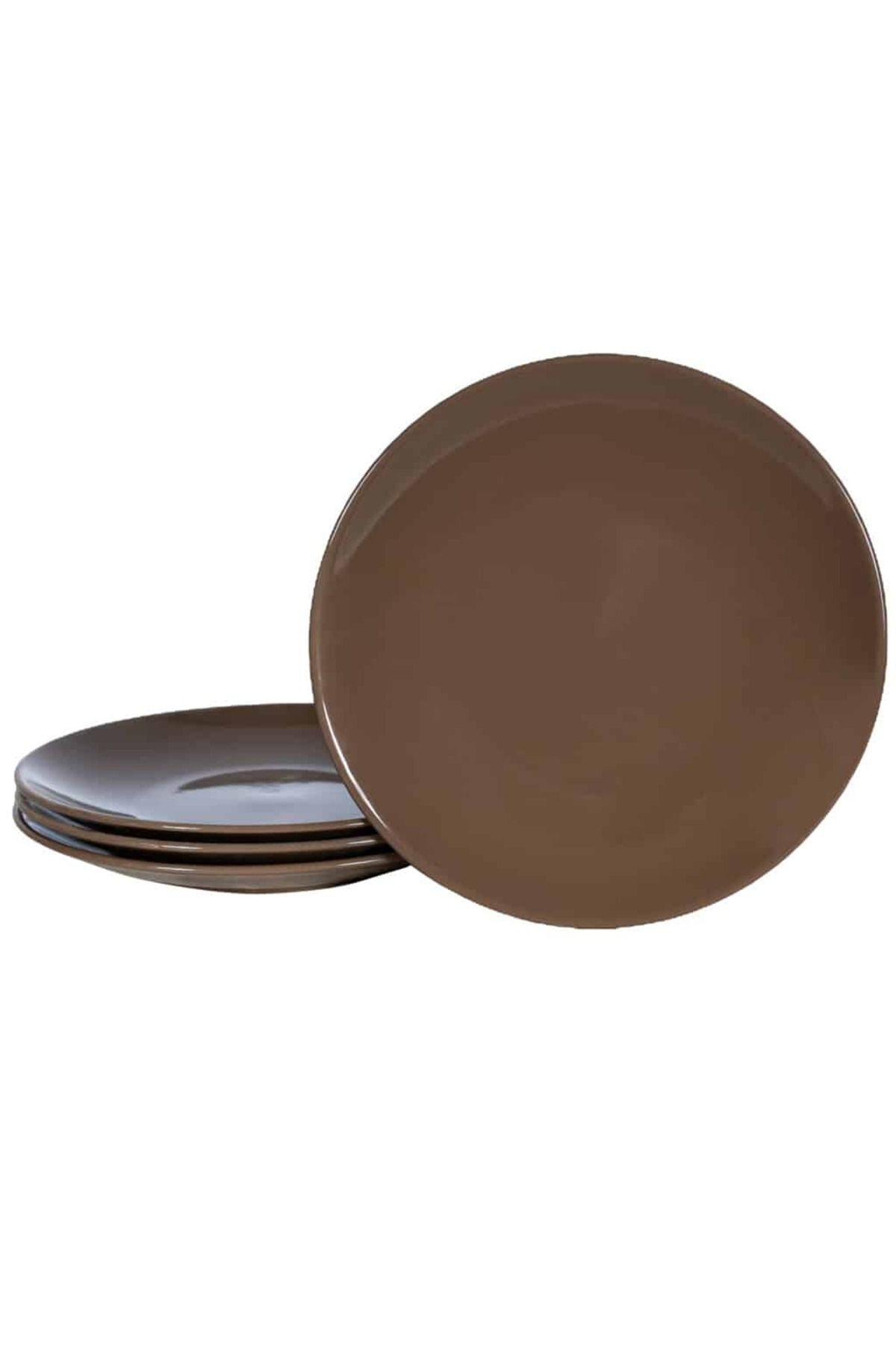 Cesiro Set 4 Farfurii Intinse Maro Ciocolatiu, 26 Cm - One Size