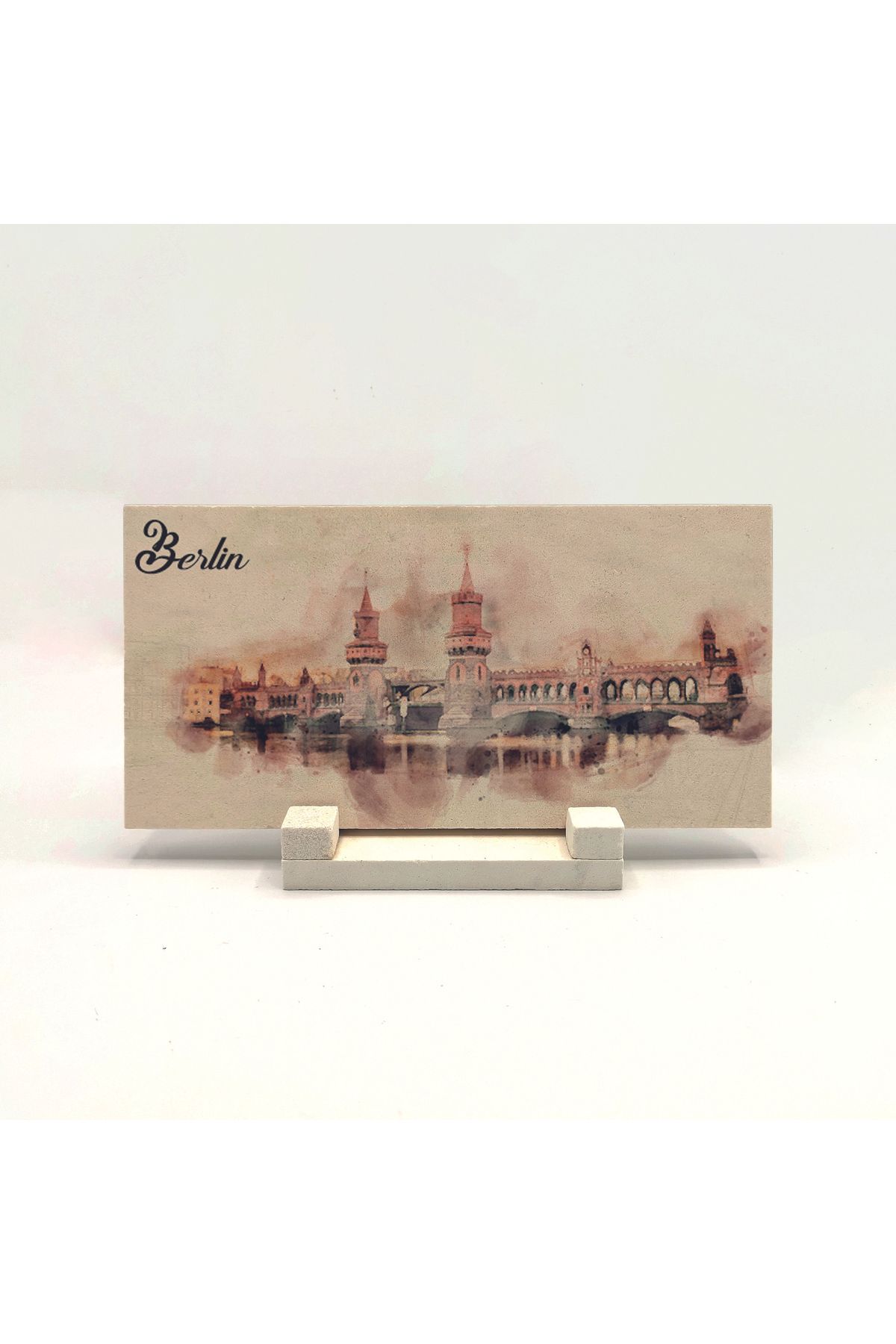 Souvenest Berlin Baskılı Doğaltaş Masaüstlük 10x20 Drg-27