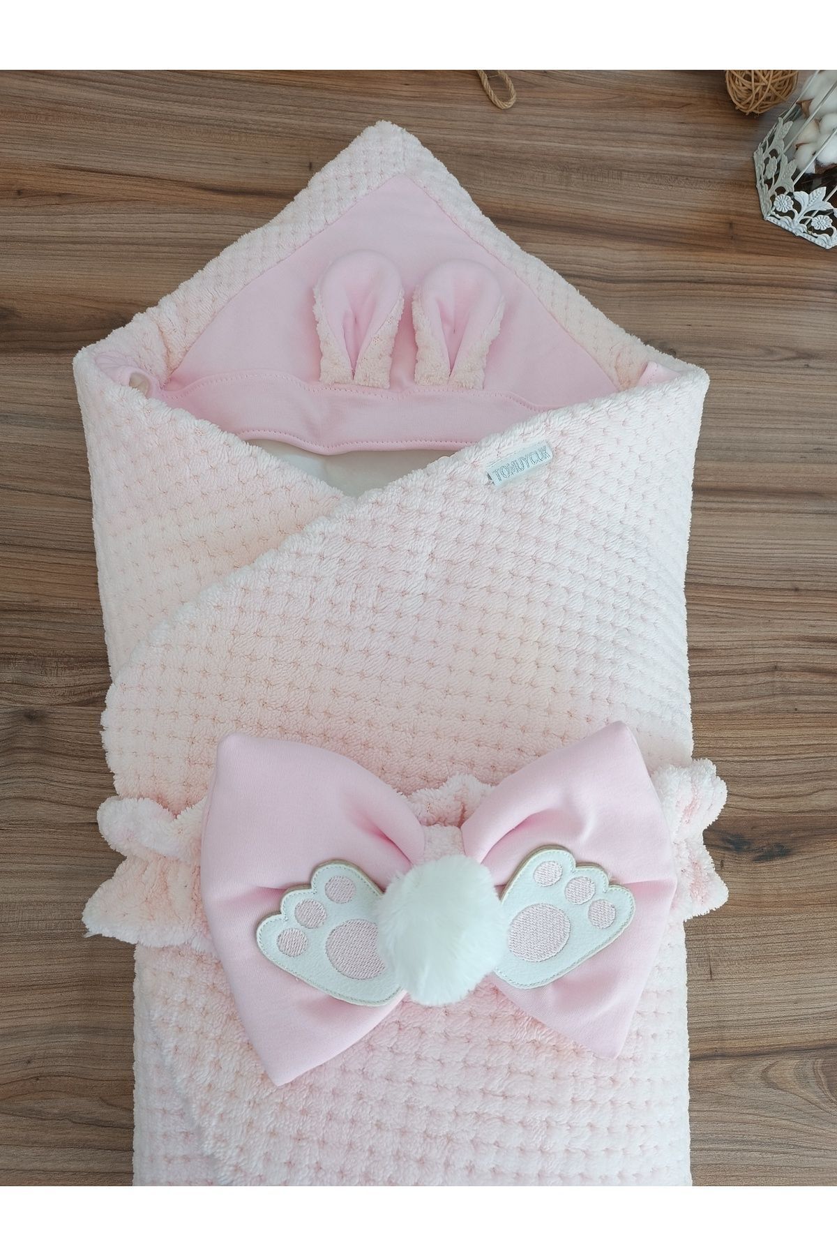 Tomuycuk Kız Erkek Bebek Battaniyesi Kışlık %100 Pamuklu Dış Kundak Yenidoğan Hastane Çıkışı Örtü fotoğrafı 7 (önizleme)