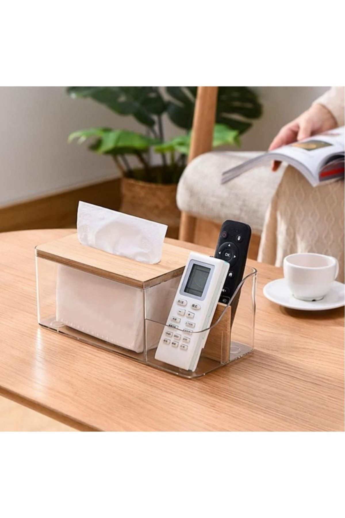 Piev-Decorative Napkin Holder Organizer with Bamboo Lid 2