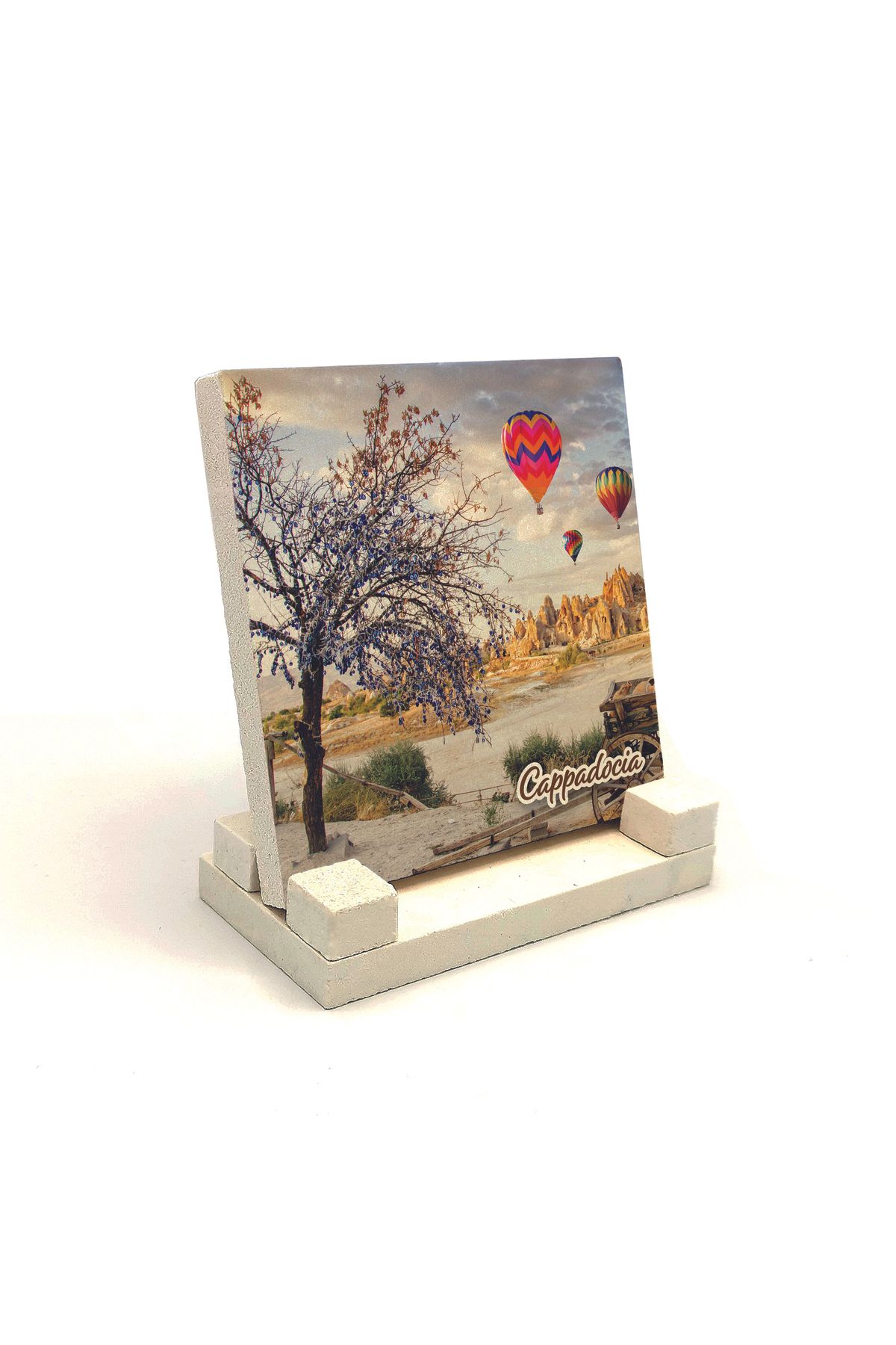 Souvenest Kapadokya Baskılı Doğaltaş Masaüstlük 10x10 Krt-159