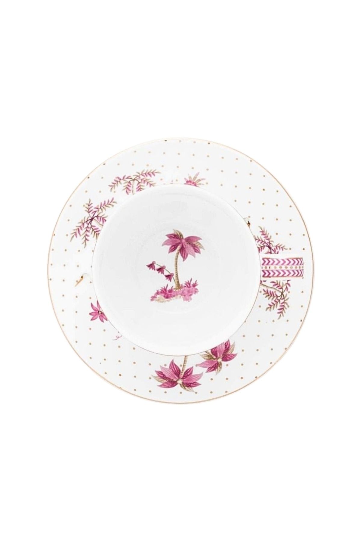 Pip Studio-Espresso cup with saucer, Pip Studio, Dots Gold Pink, 280 ml, Jolie collection 2