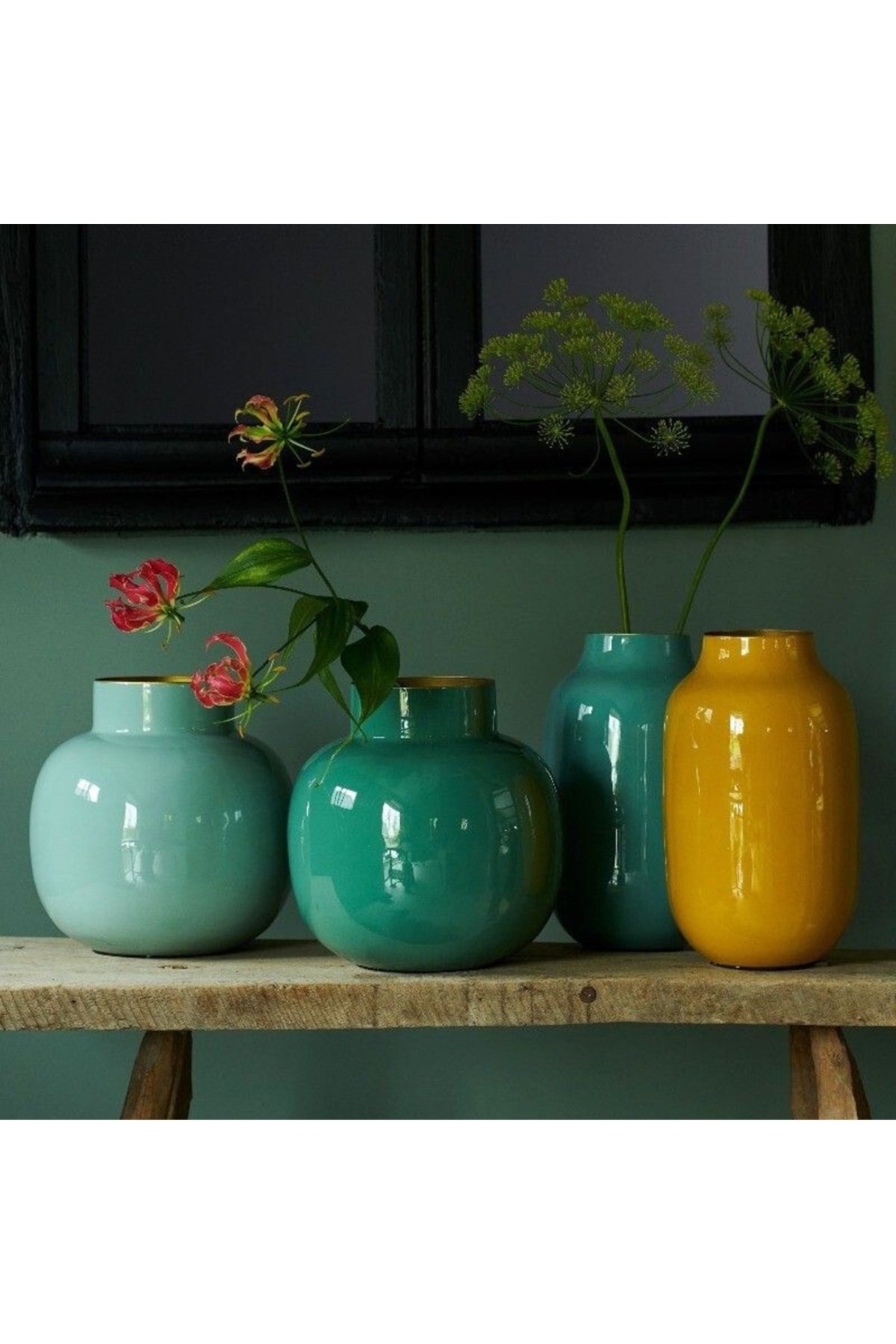 Pip Studio-Vaza decorativă, din metal, Pip Studio, Yellow, 30 cm, colecția La Majorelle 4