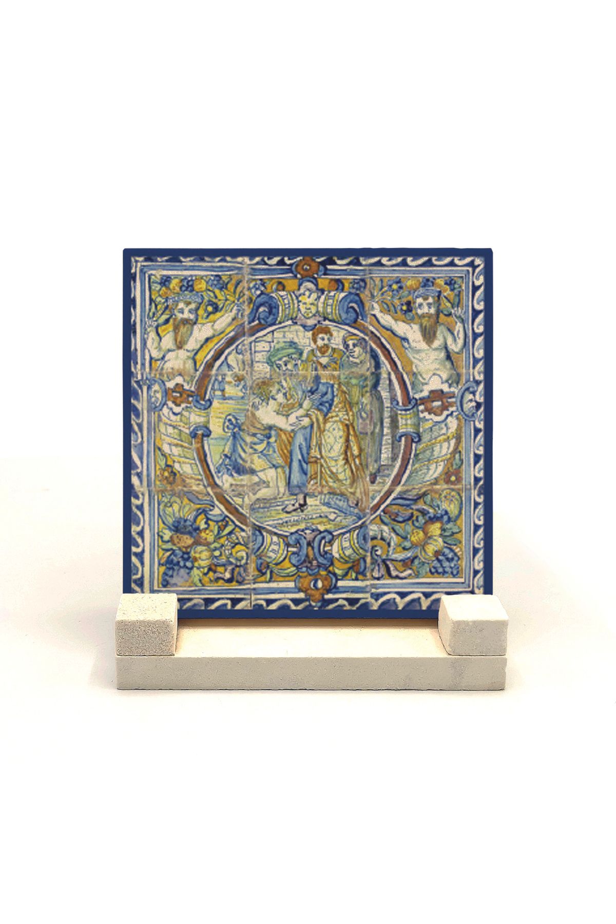 Souvenest Hollanda Çinisi Baskılı Doğaltaş Masaüstlük 10x10 Kd-71