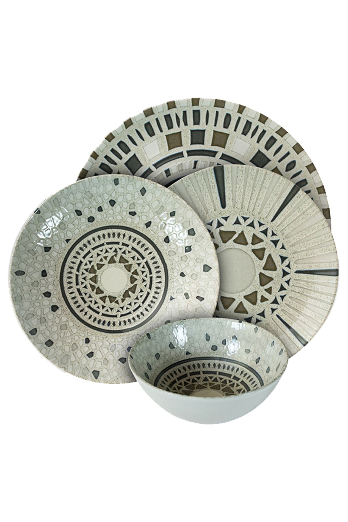 Cesiro Set Farfurii 24 Piese, 6 Persoane - Ensemble Sogno - Set Veselă Italiană Porțelan - One Size