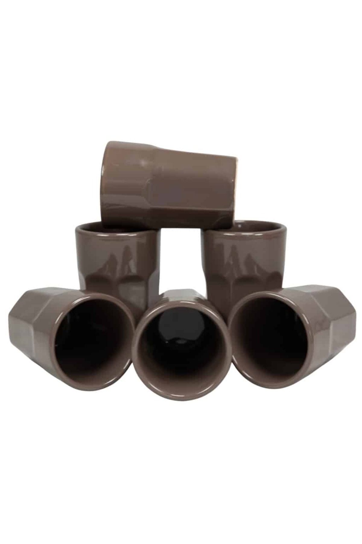 Cesiro-Set of 6 120 ml glasses with Chocolate Brown pattern, Cesiro 1