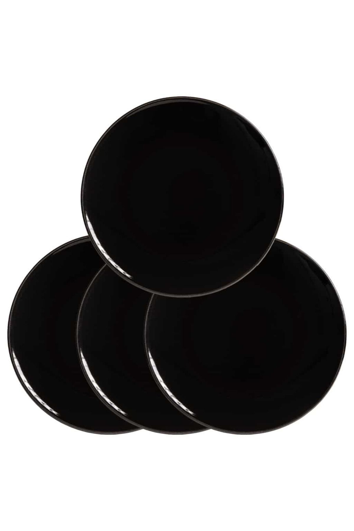Cesiro Set 4 Farfurii Desert Negre: Delicii Servite Cu Eleganță - One Size