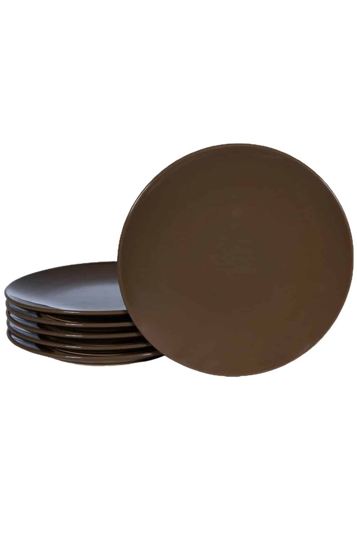 Cesiro Set 6 Farfurii Desert Maro Ciocolatiu, 20 Cm - One Size