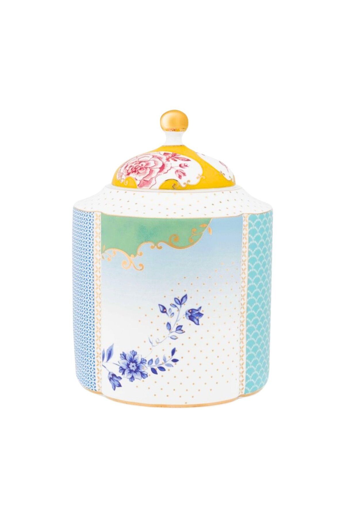 Pip Studio-Porcelain Jar With Lid, , 16x16x21.5 Cm, ​​1900 Ml, Royal Multi Collection 3